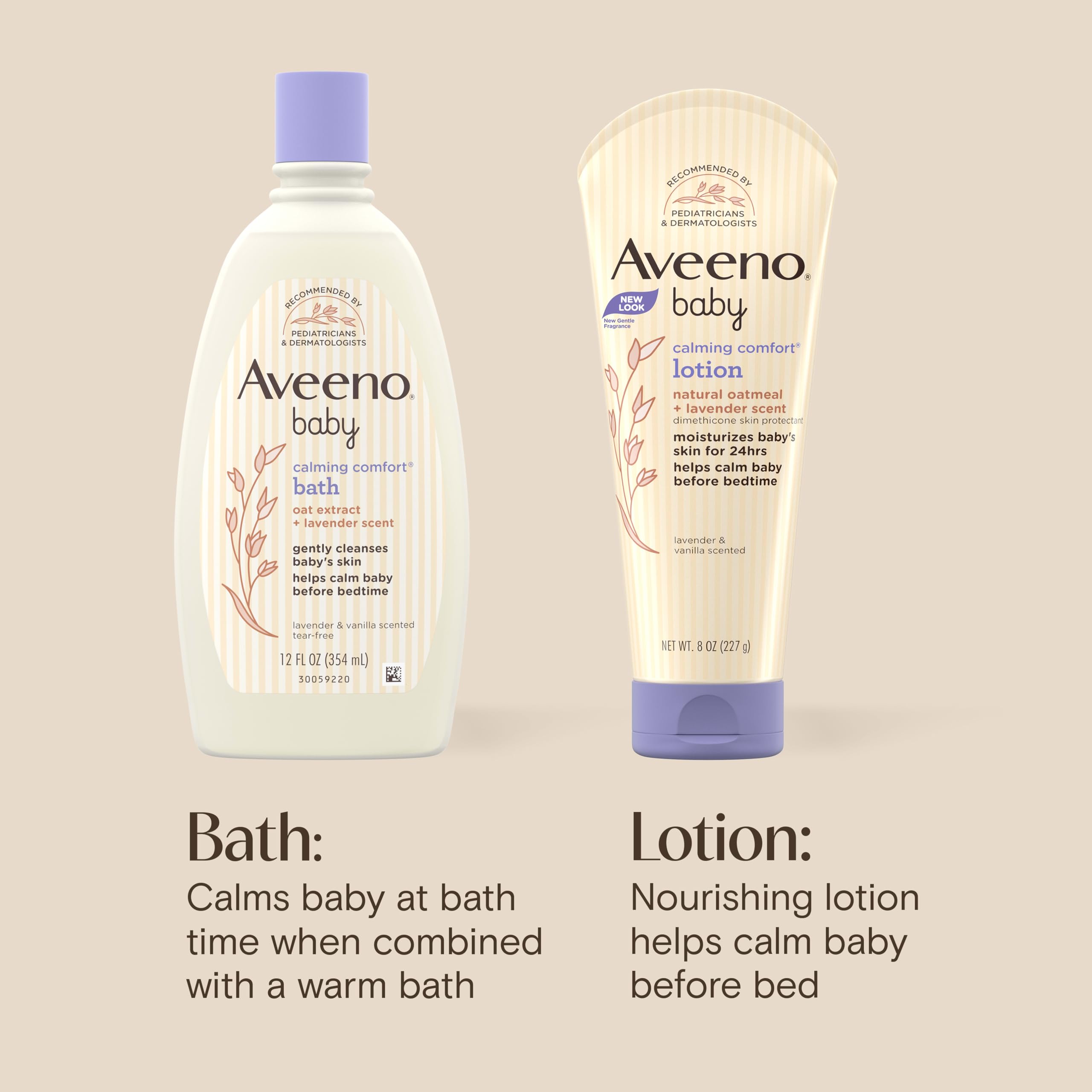 aveeno-baby-calming-comfort-bath-body-lotion-set-nighttime-baby-wash-baby-lotion image 5