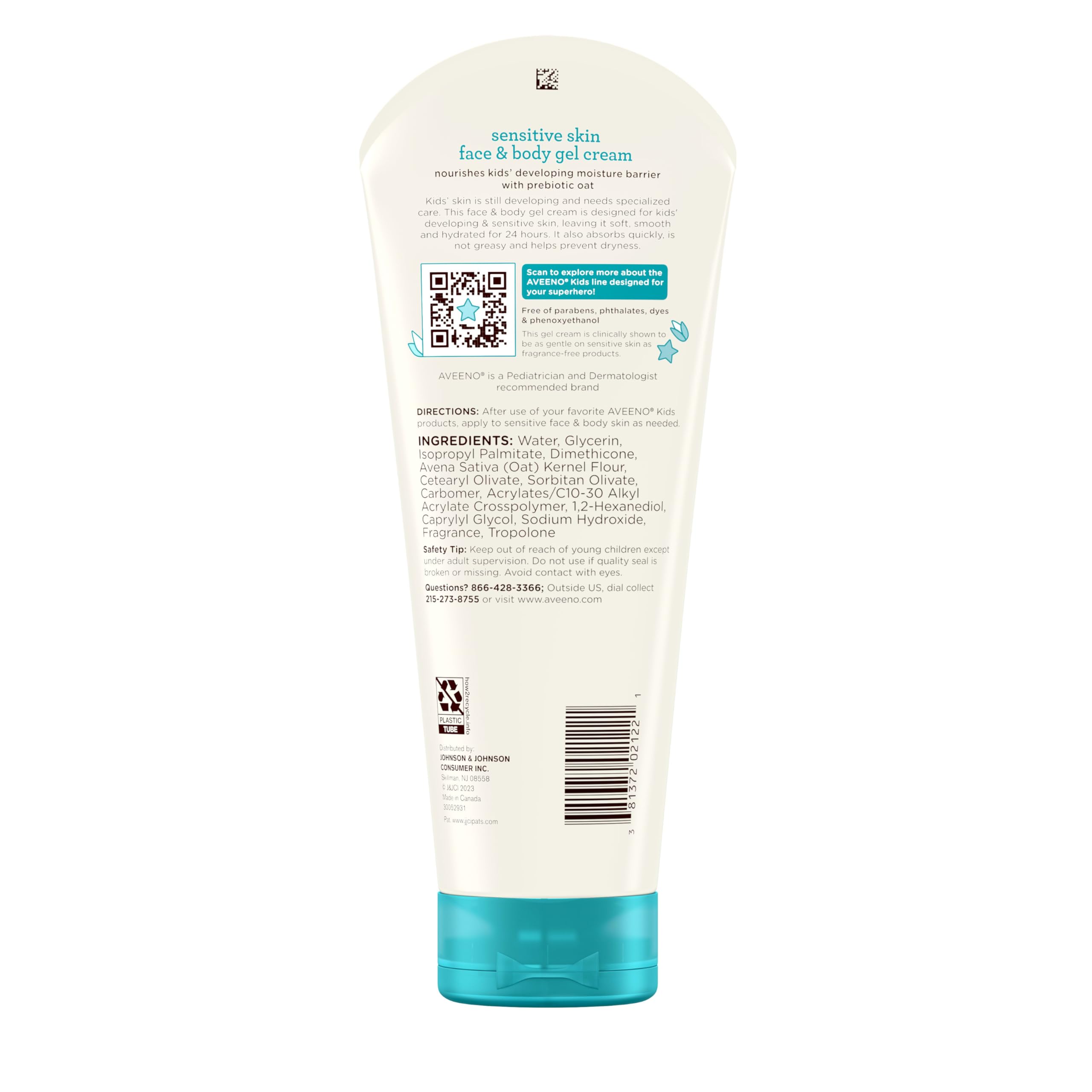 aveeno-kids-sensitive-skin-face-body-gel-cream-with-prebiotic-oat-8-oz image 8
