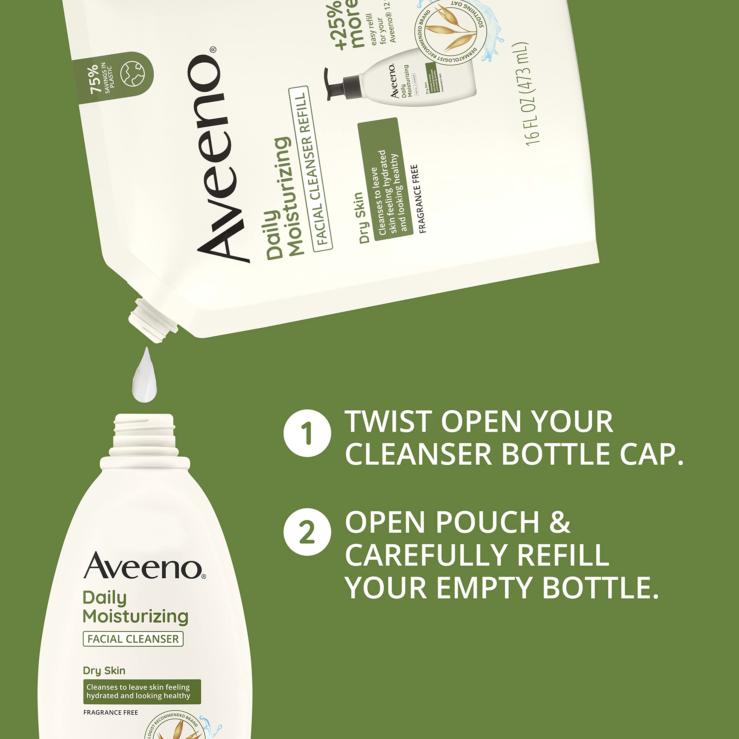aveeno-daily-moisturizing-facial-cleanser-refill-pouch-fragrance-free-with-sooth image 5