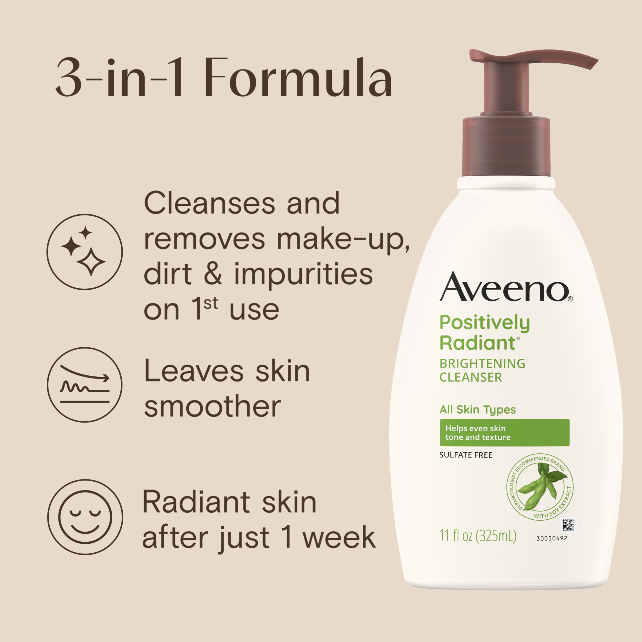 aveeno-positively-radiant-brightening-facial-cleanser-with-soy-extract-for-even- image 6