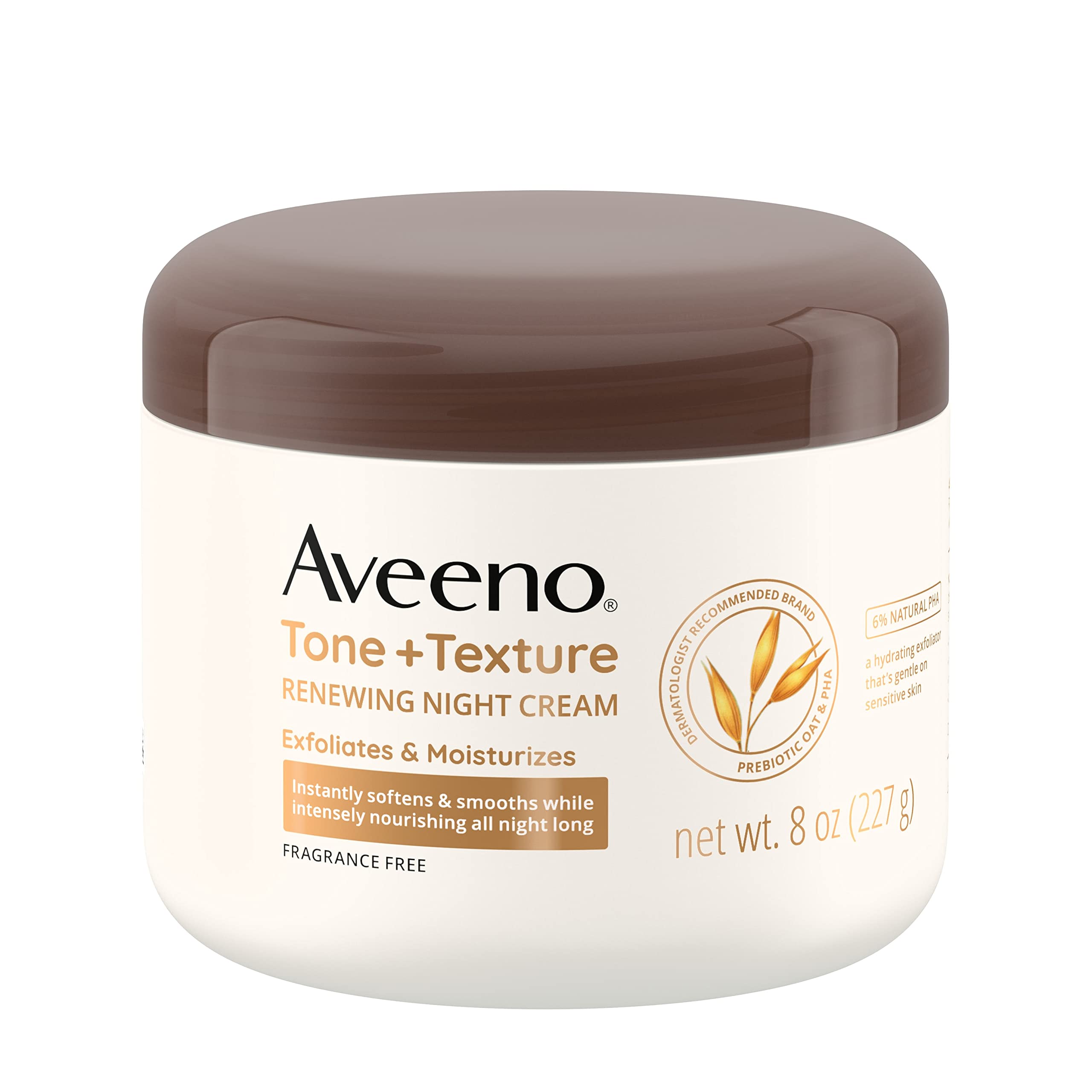 aveeno-tone-texture-renewing-body-night-cream-with-prebiotic-oat-8-oz image 1