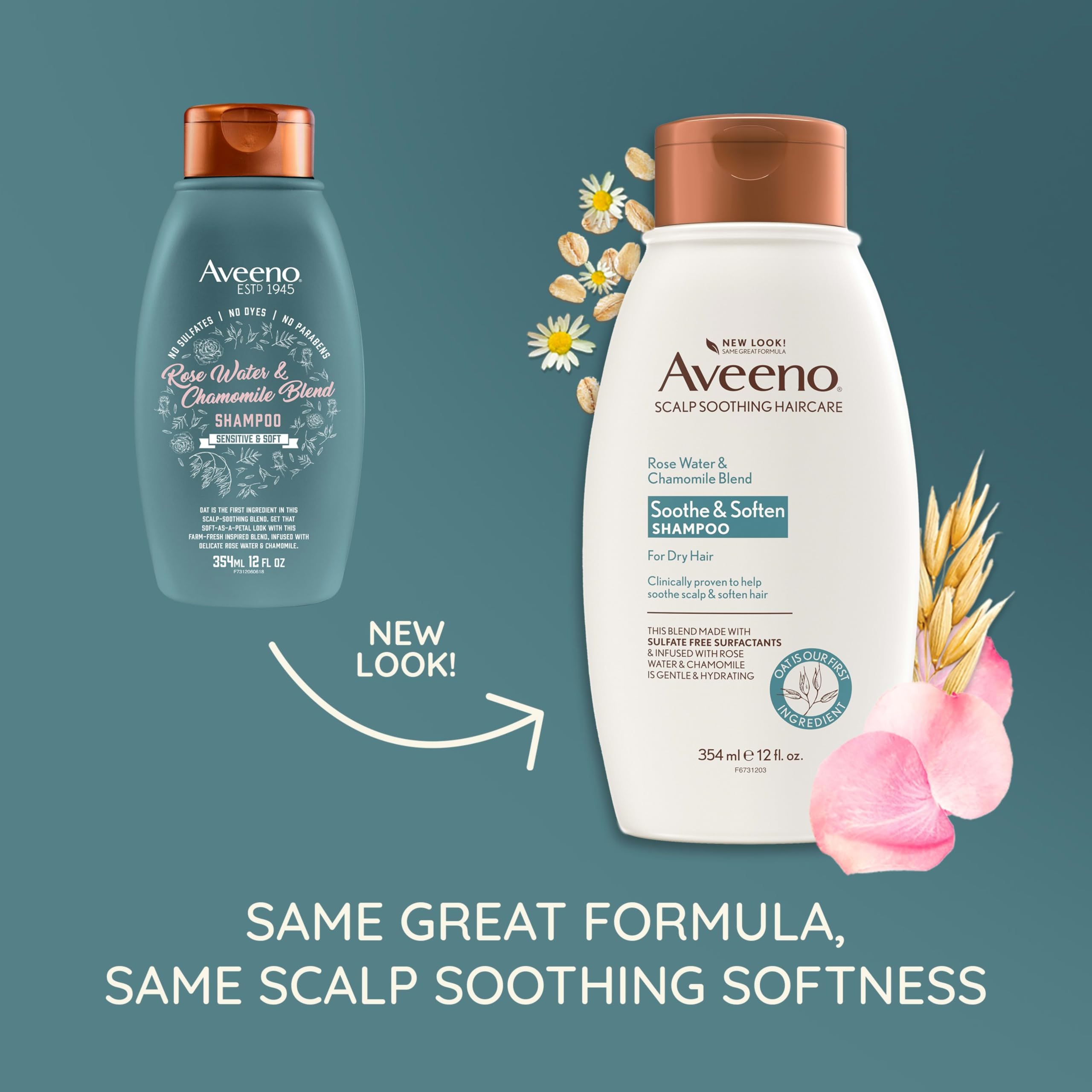 aveeno-rose-water-chamomile-shampoo-for-dry-hair-hydrating-12-fl-oz image 2