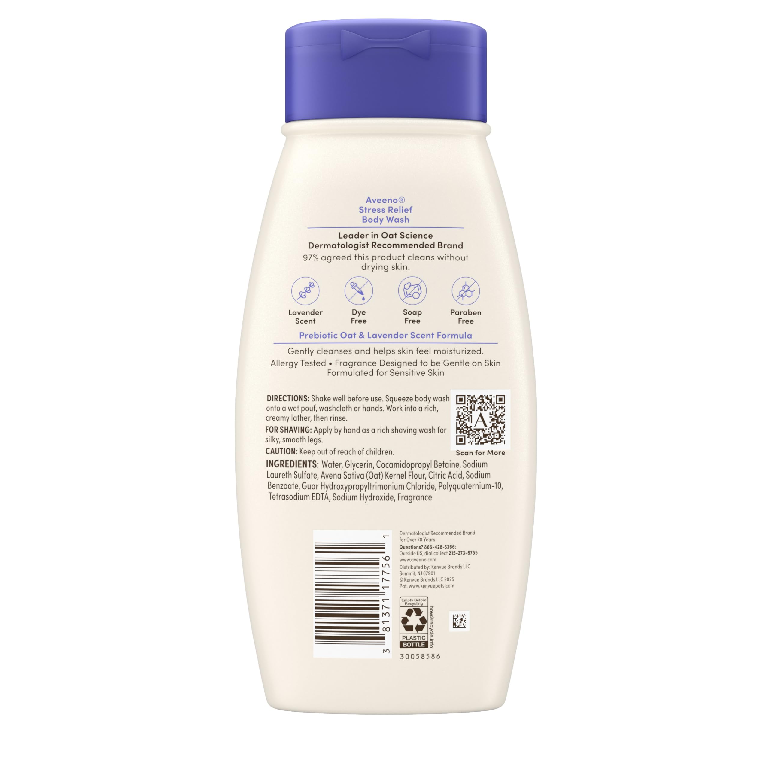 aveeno-stress-relief-body-wash-with-nourishing-oat-lavender-scent-for-sensitive- image 5