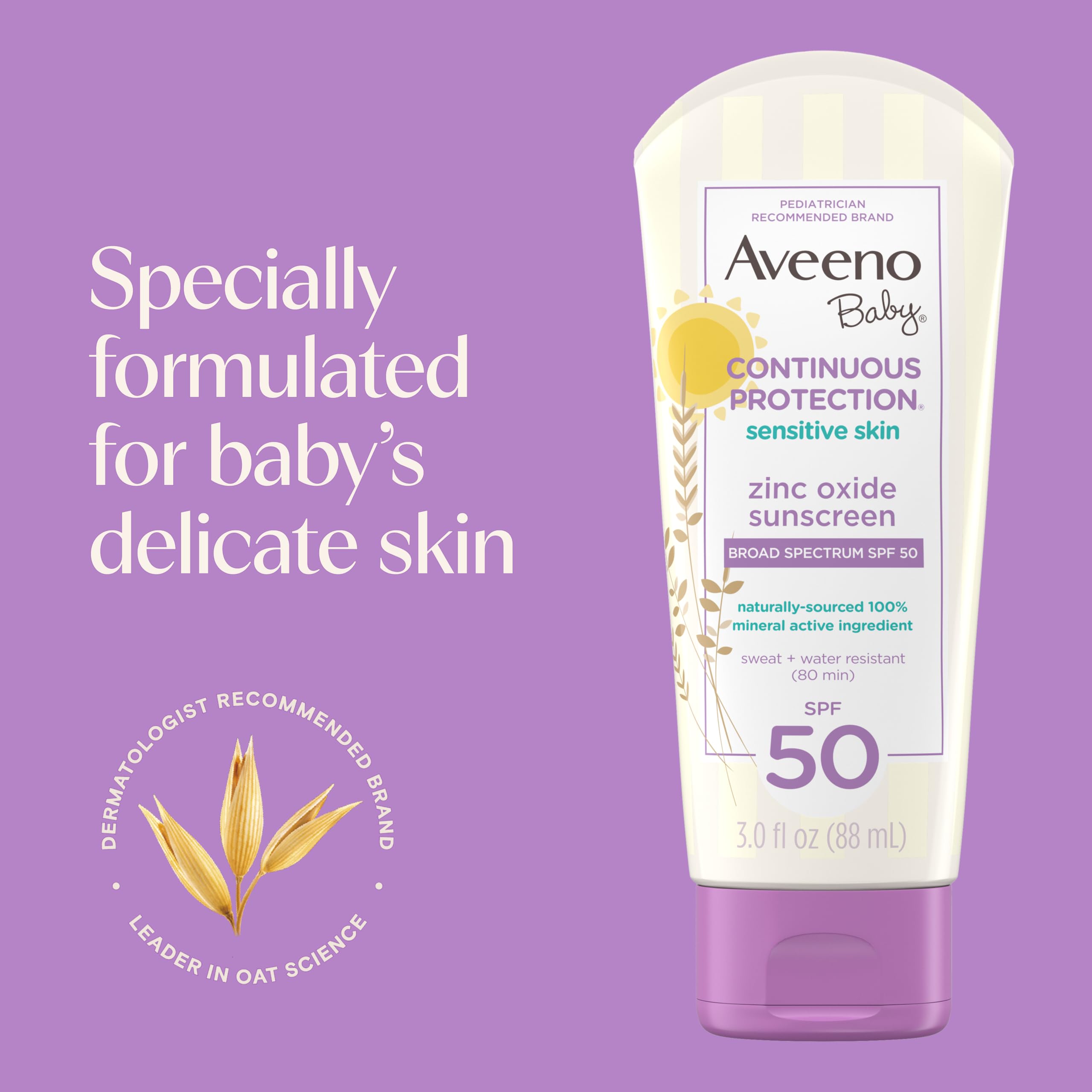 aveeno-baby-continuous-protection-zinc-oxide-spf-50-mineral-sunscreen-for-sensit image 3