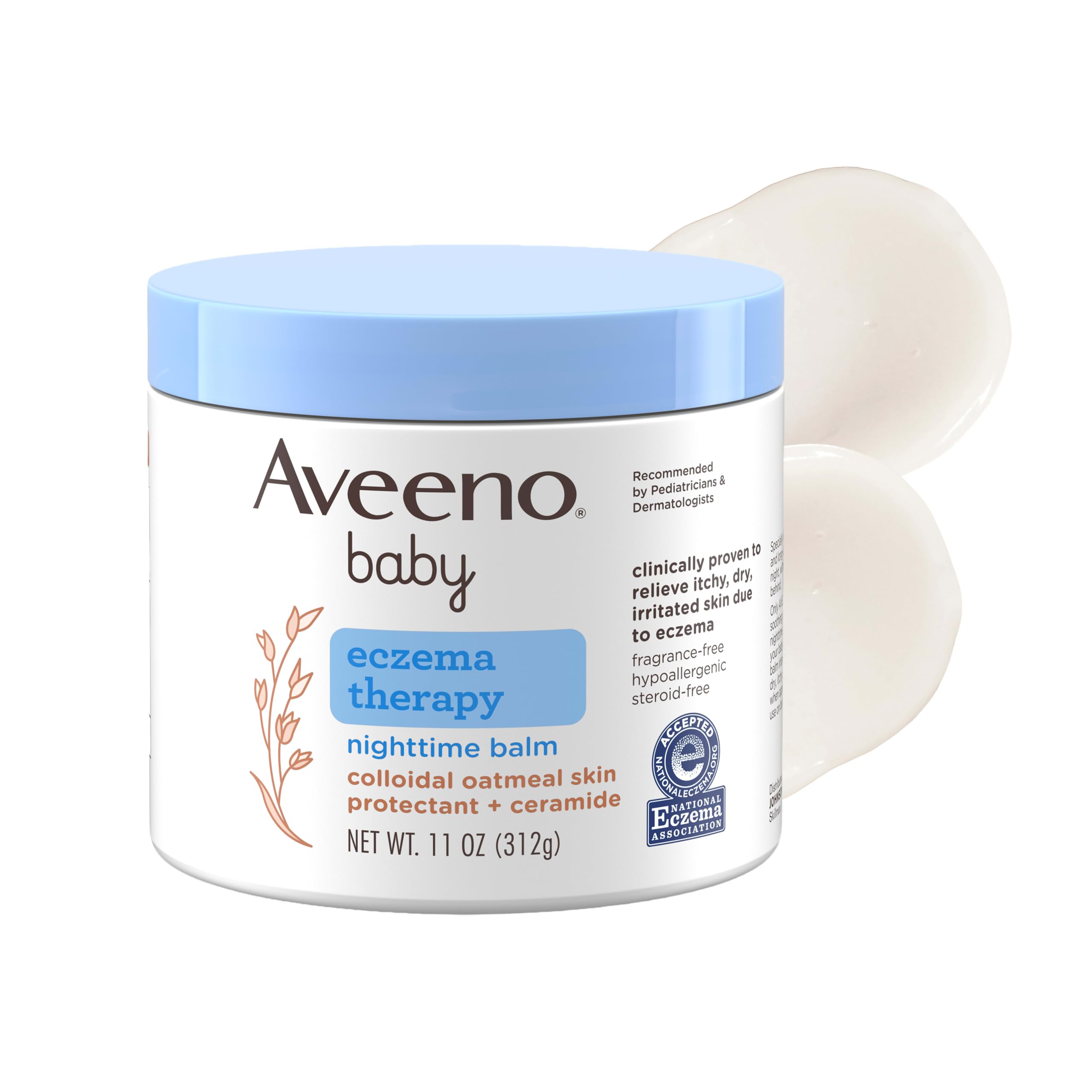 aveeno-baby-eczema-therapy-nighttime-body-balm-11-oz-colloidal-oat-ceramide-for- image 1
