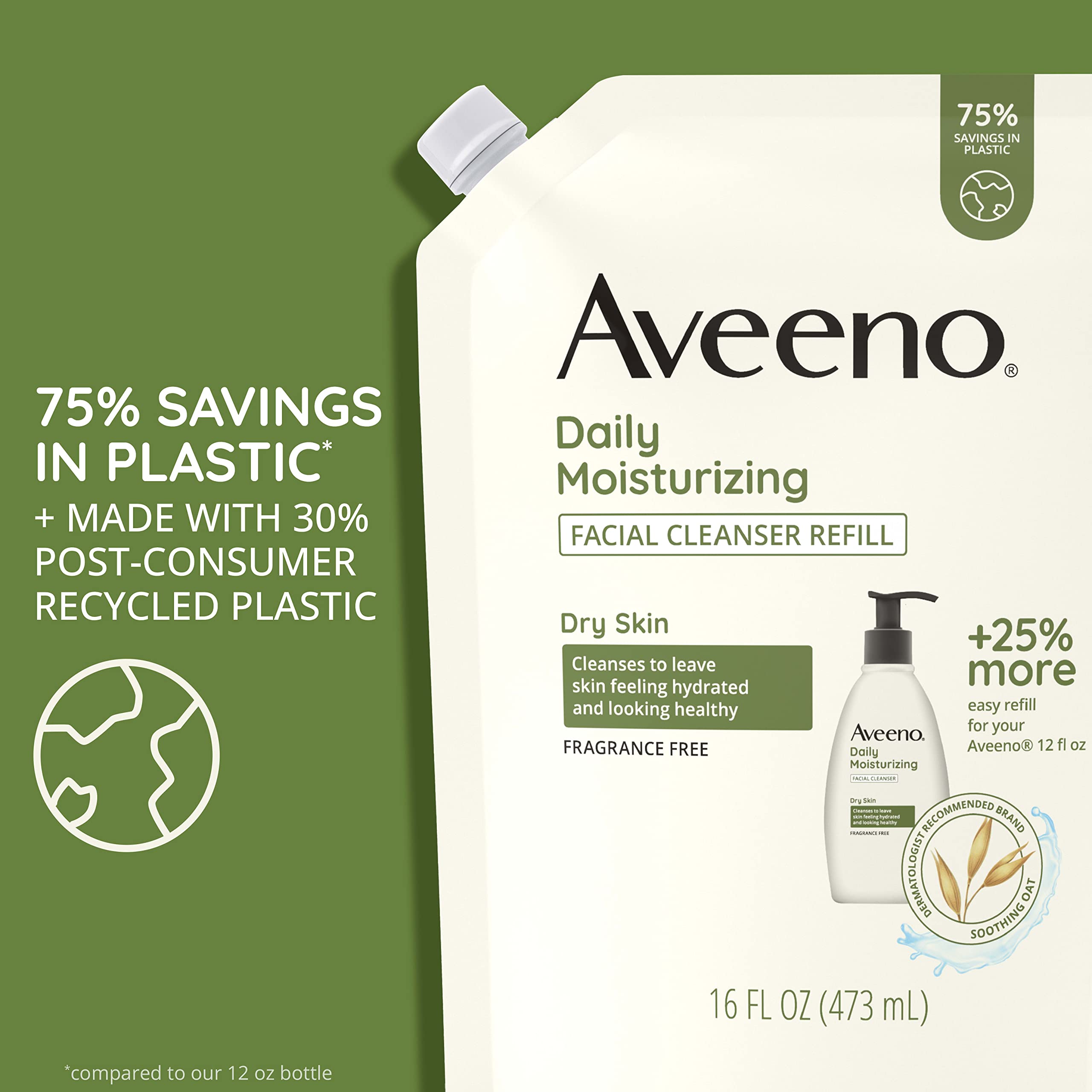 aveeno-daily-moisturizing-facial-cleanser-refill-pouch-fragrance-free-with-sooth image 3