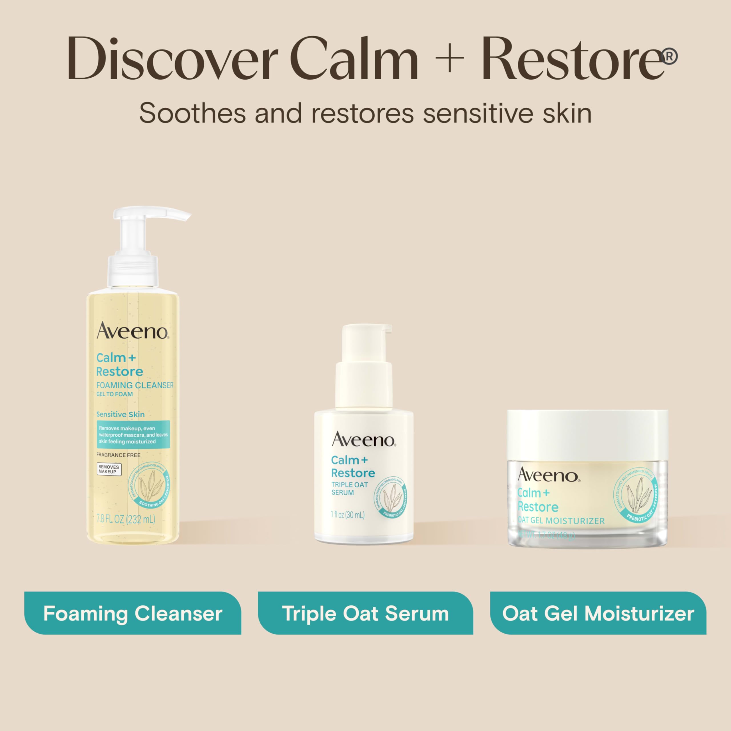 aveeno-skin-care-bundle-for-sensitive-skin-calm-restore-triple-oat-hydrating-fac image 6