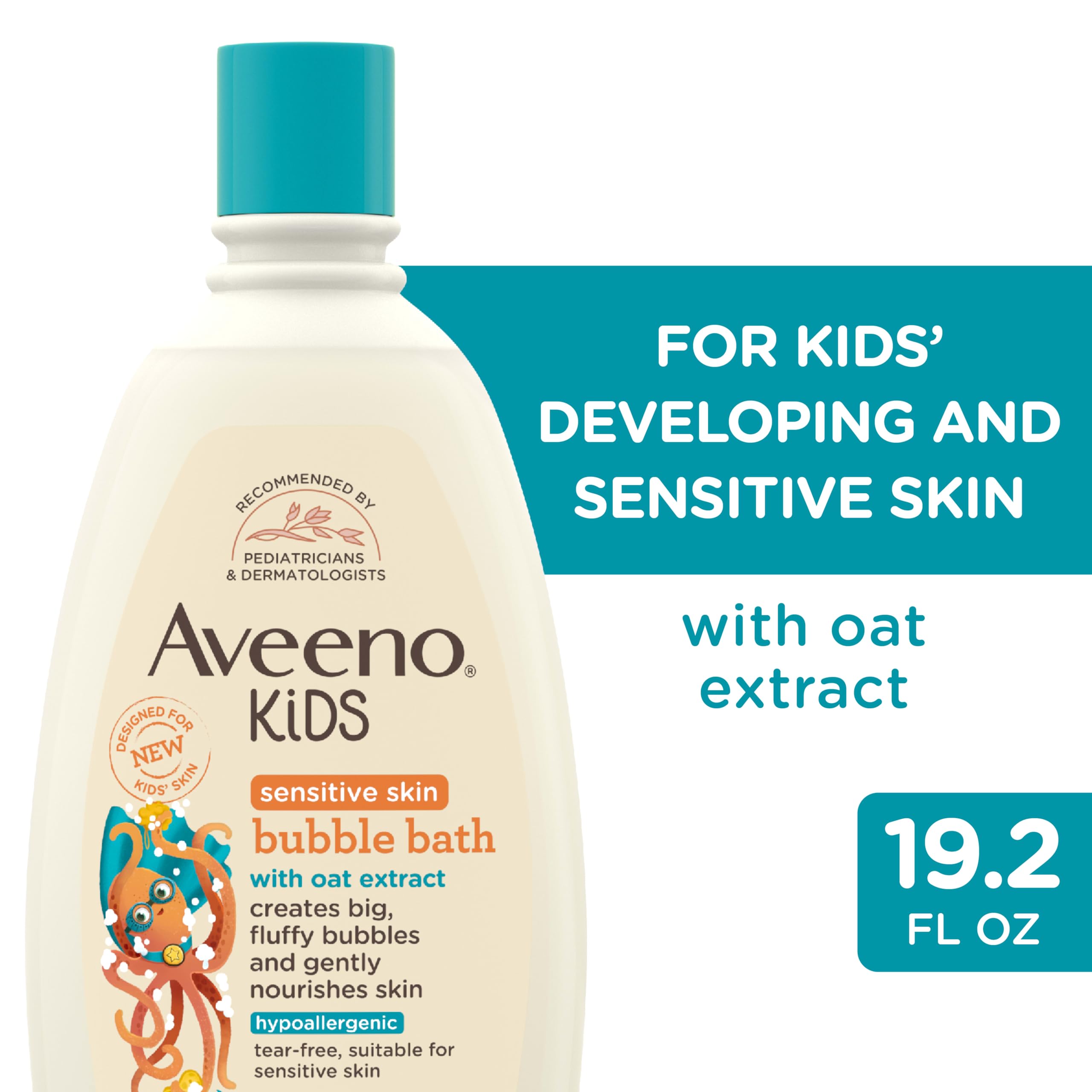 aveeno-kids-bubble-bath-sensitive-skin-19-2-oz-gentle-oat-extract-formula-parabe image 2