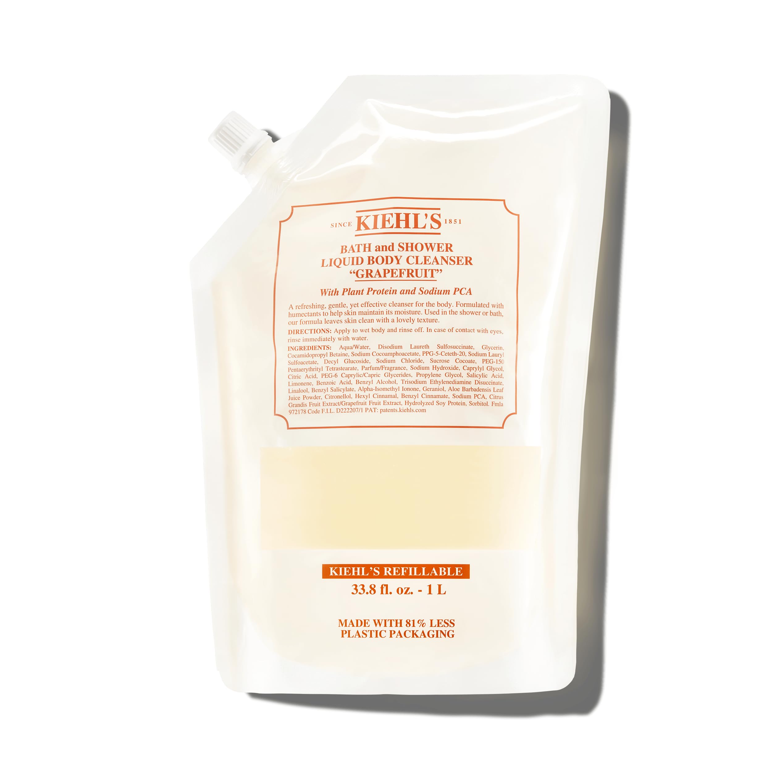 kiehl-s-grapefruit-liquid-body-cleanser-gentle-foaming-body-wash-refreshing-arom image 1