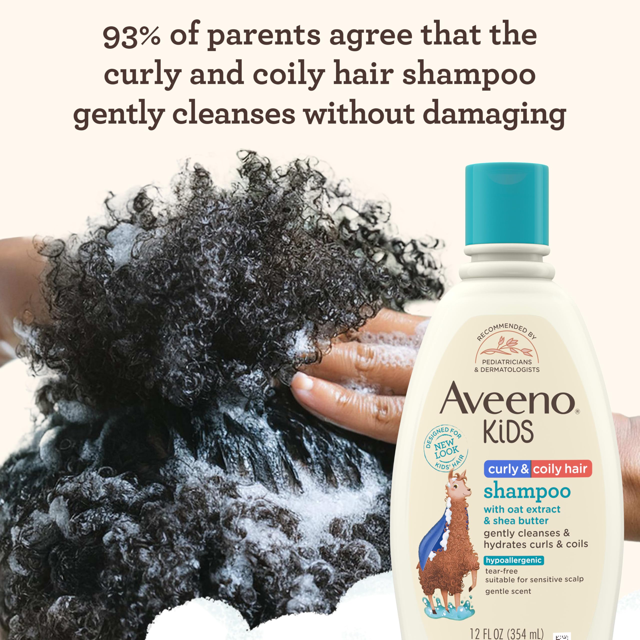 aveeno-kids-curly-coily-hair-shampoo-with-oat-extract-shea-butter-type-3-4-hair- image 3