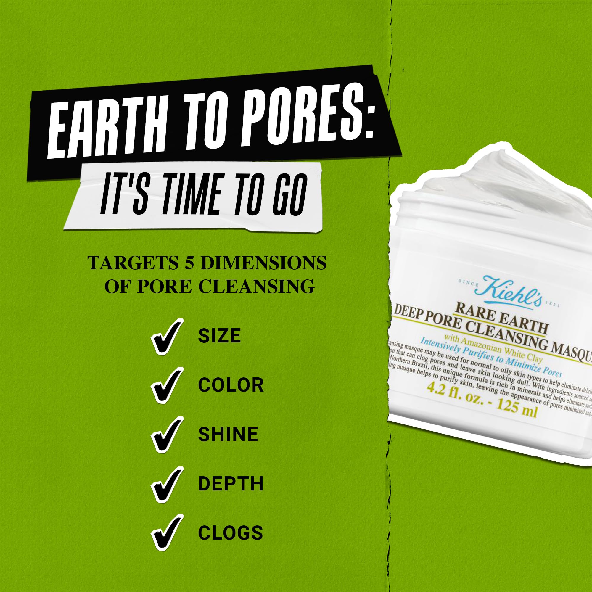 kiehl-s-rare-earth-deep-pore-cleansing-face-mask-pore-minimizing-clay-mask-with- image 4