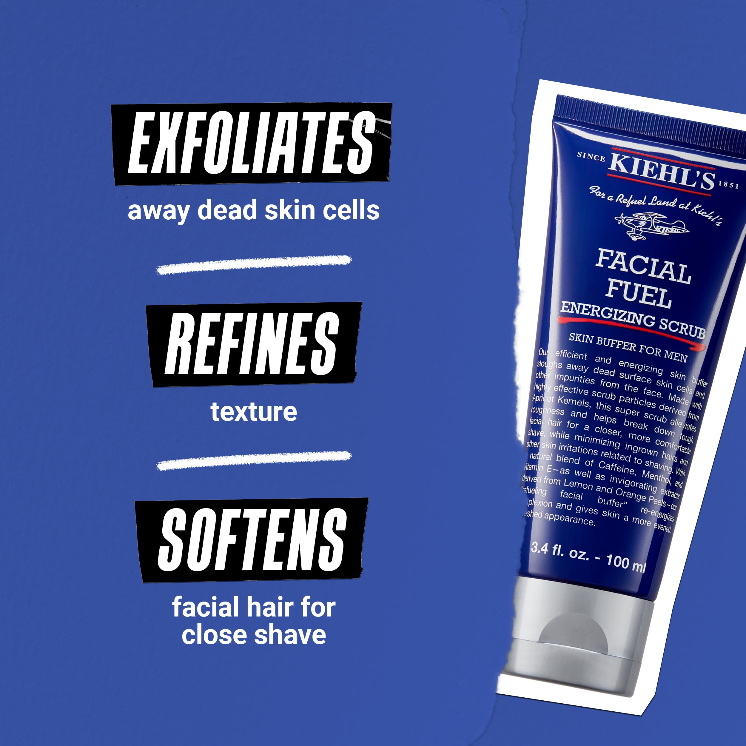 kiehl-s-facial-fuel-exfoliating-face-scrub-for-men-with-caffeine-menthol-apricot image 5