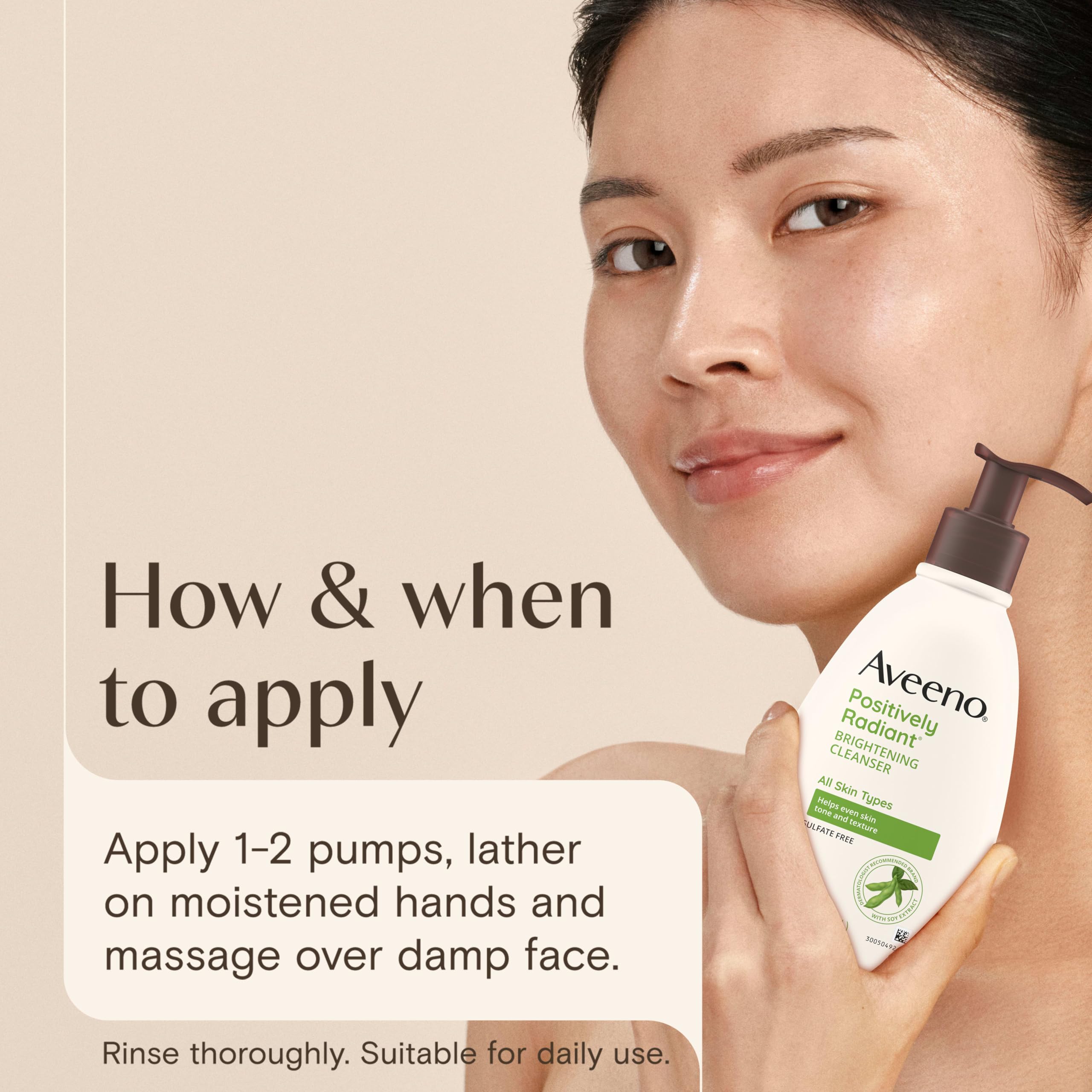 aveeno-positively-radiant-brightening-facial-cleanser-with-soy-extract-for-even- image 7