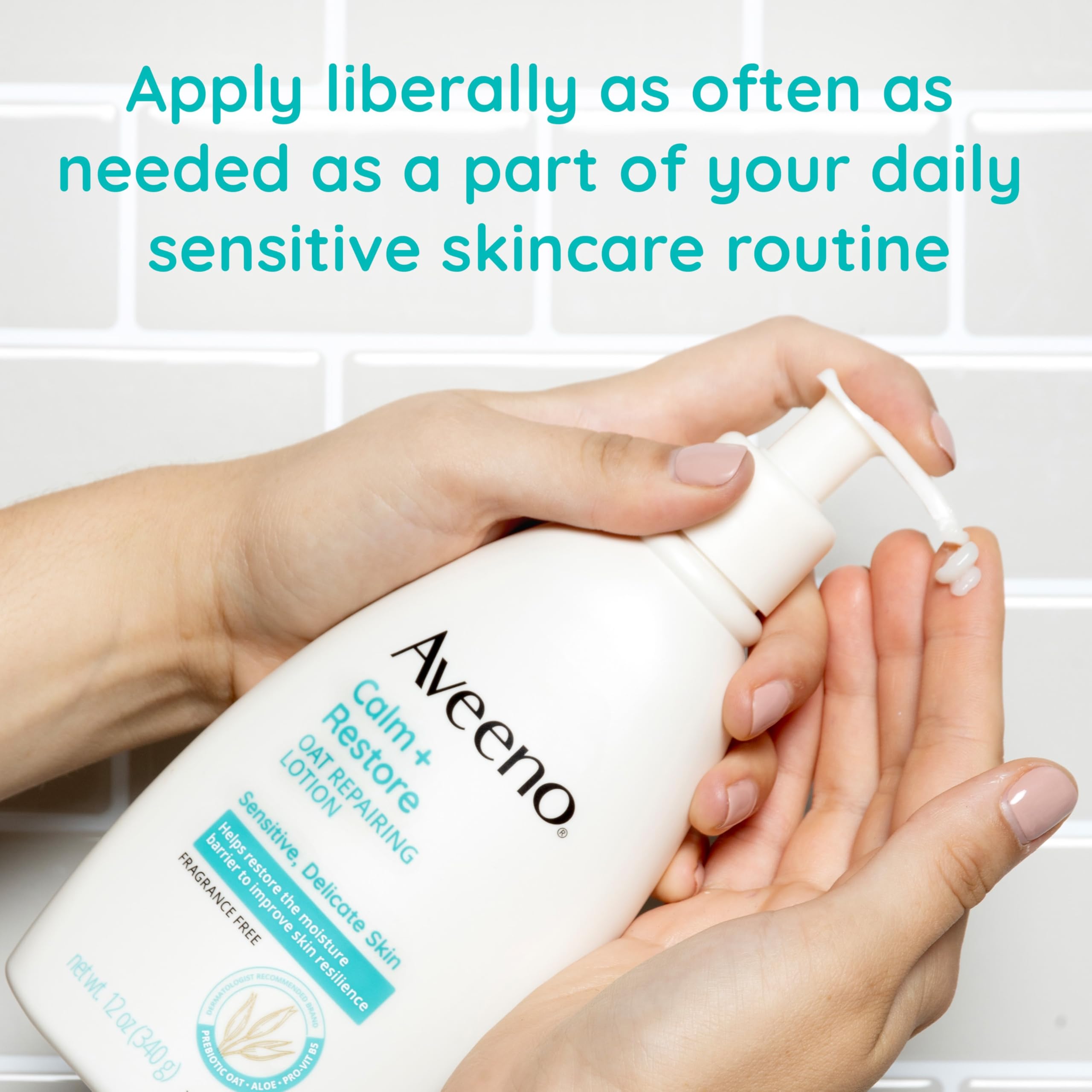 aveeno-calm-restore-oat-repairing-body-lotion-for-sensitive-skin-fragrance-free- image 5
