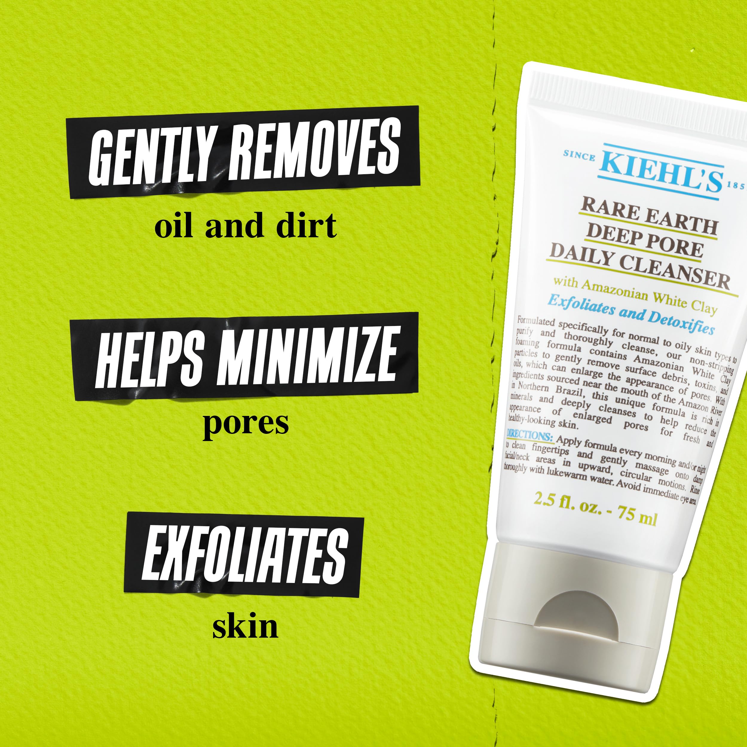 kiehl-s-rare-earth-deep-pore-daily-cleanser-gentle-exfoliating-face-wash-for-oil image 3