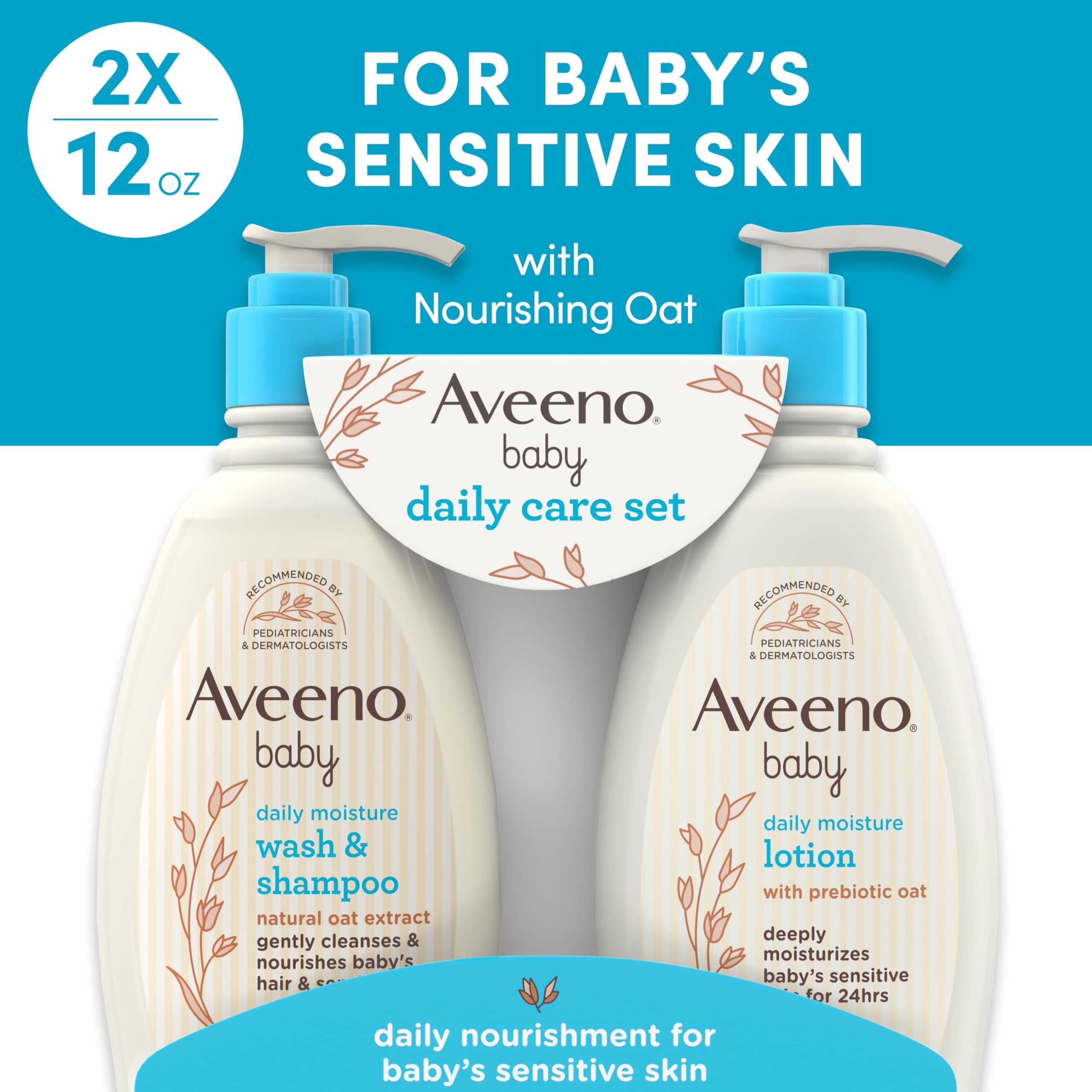 aveeno-baby-daily-care-gift-set-with-oat-extract-moisturizing-lotion-and-2-in-1- image 2