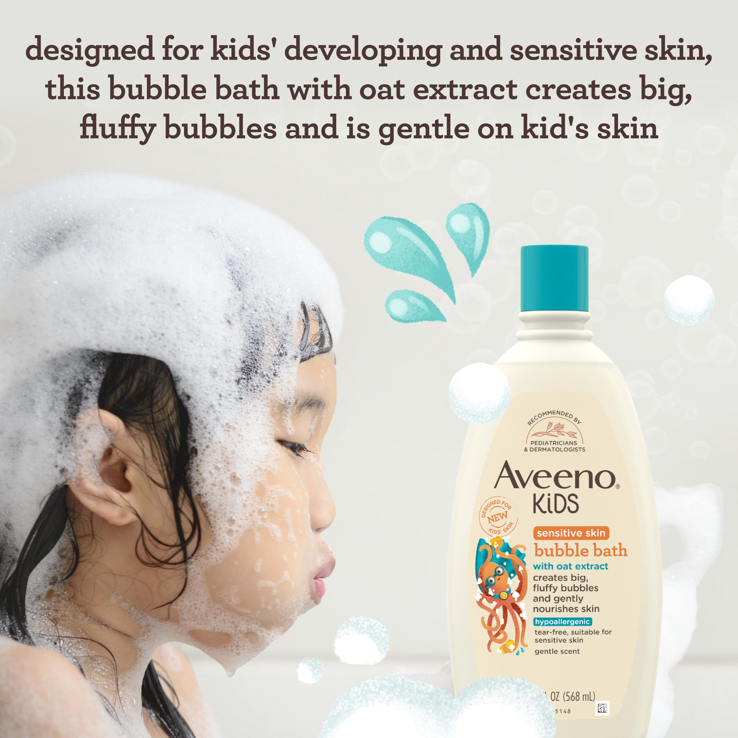 aveeno-kids-bubble-bath-sensitive-skin-19-2-oz-gentle-oat-extract-formula-parabe image 3