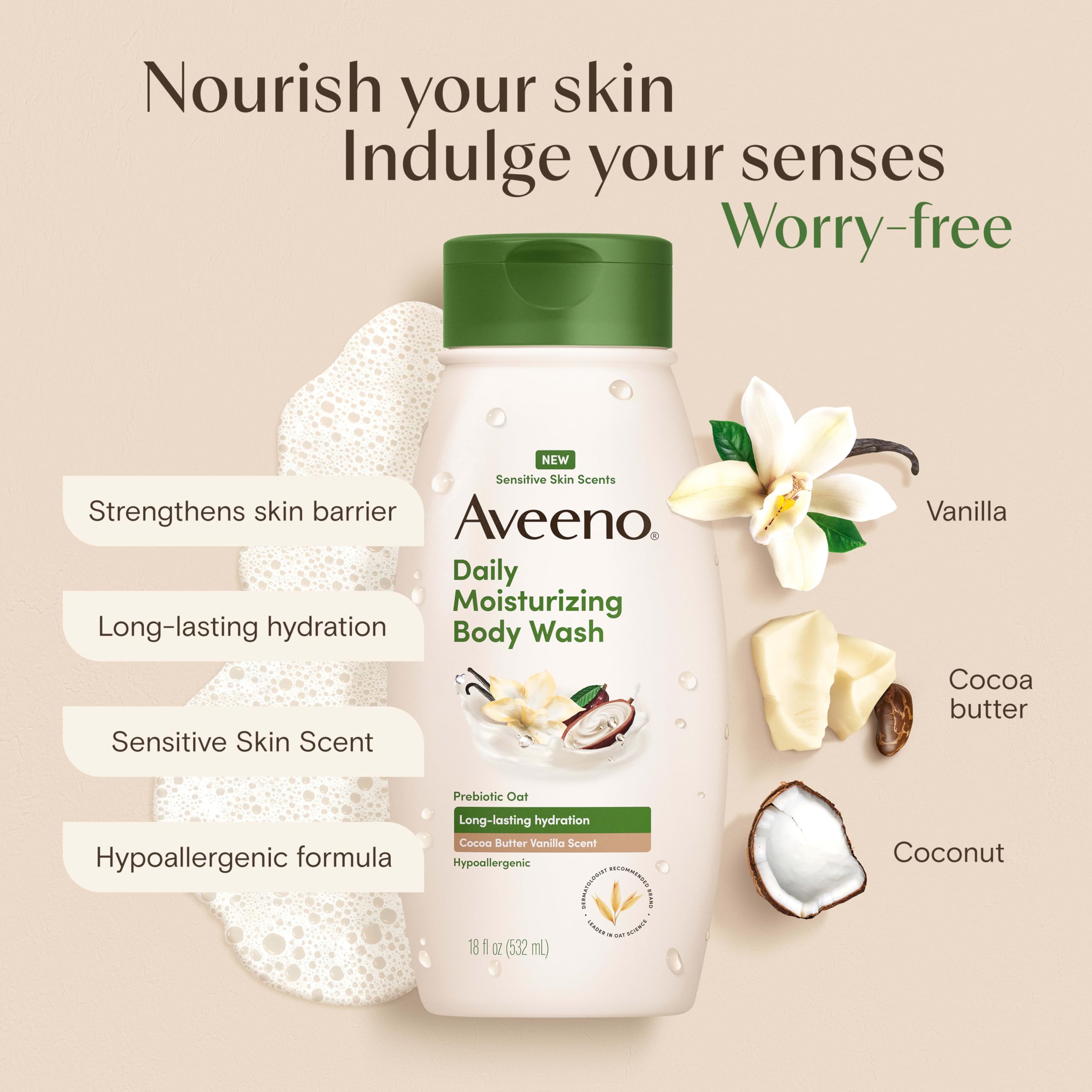 aveeno-daily-moisturizing-body-wash-with-cocoa-butter-vanilla-scent-prebiotic-oa image 3