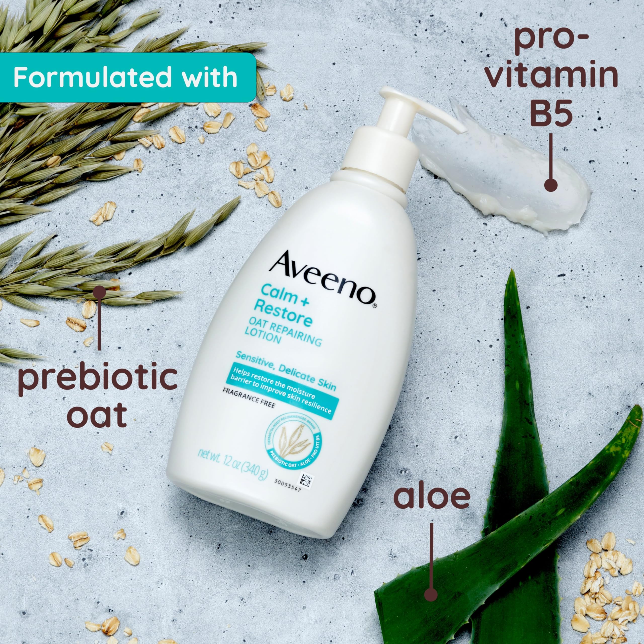 aveeno-calm-restore-oat-repairing-body-lotion-for-sensitive-skin-fragrance-free- image 4