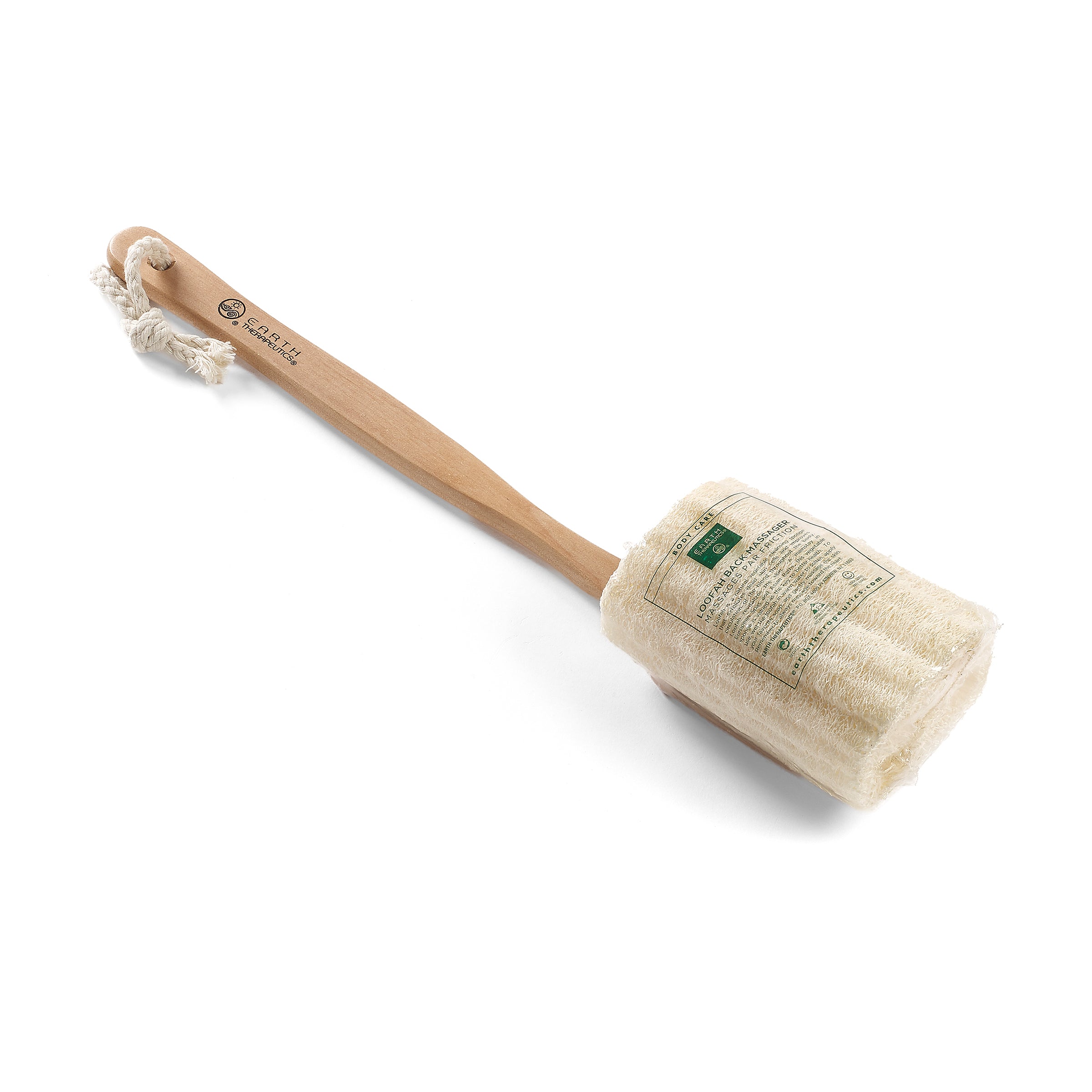 earth-therapeutics-loofah-back-massager-brush-with-wooden-handle-natural-exfolia image 2
