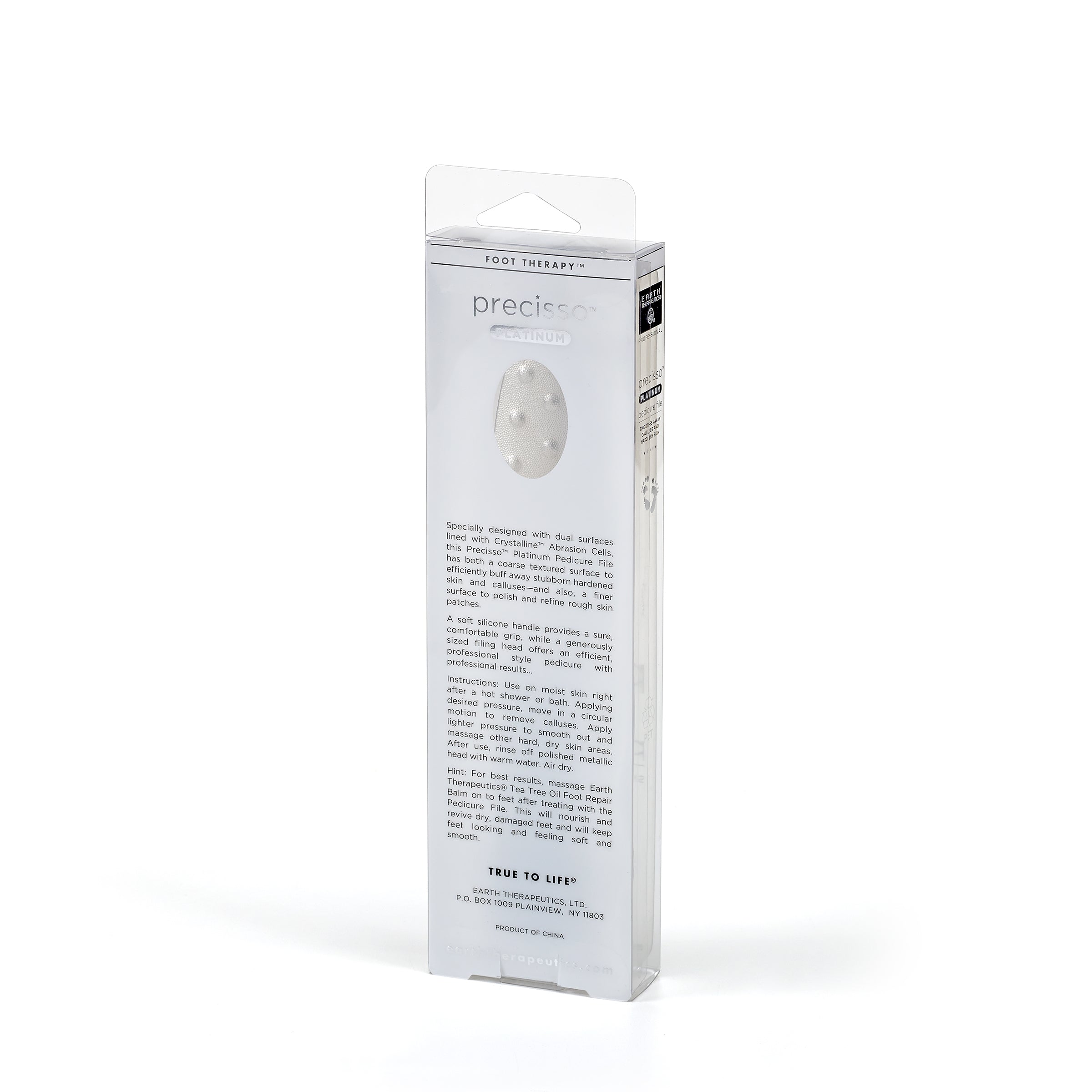 earth-therapeutics-precisso-platinum-foot-file-dual-sided-crystalline-abrasion-f image 2