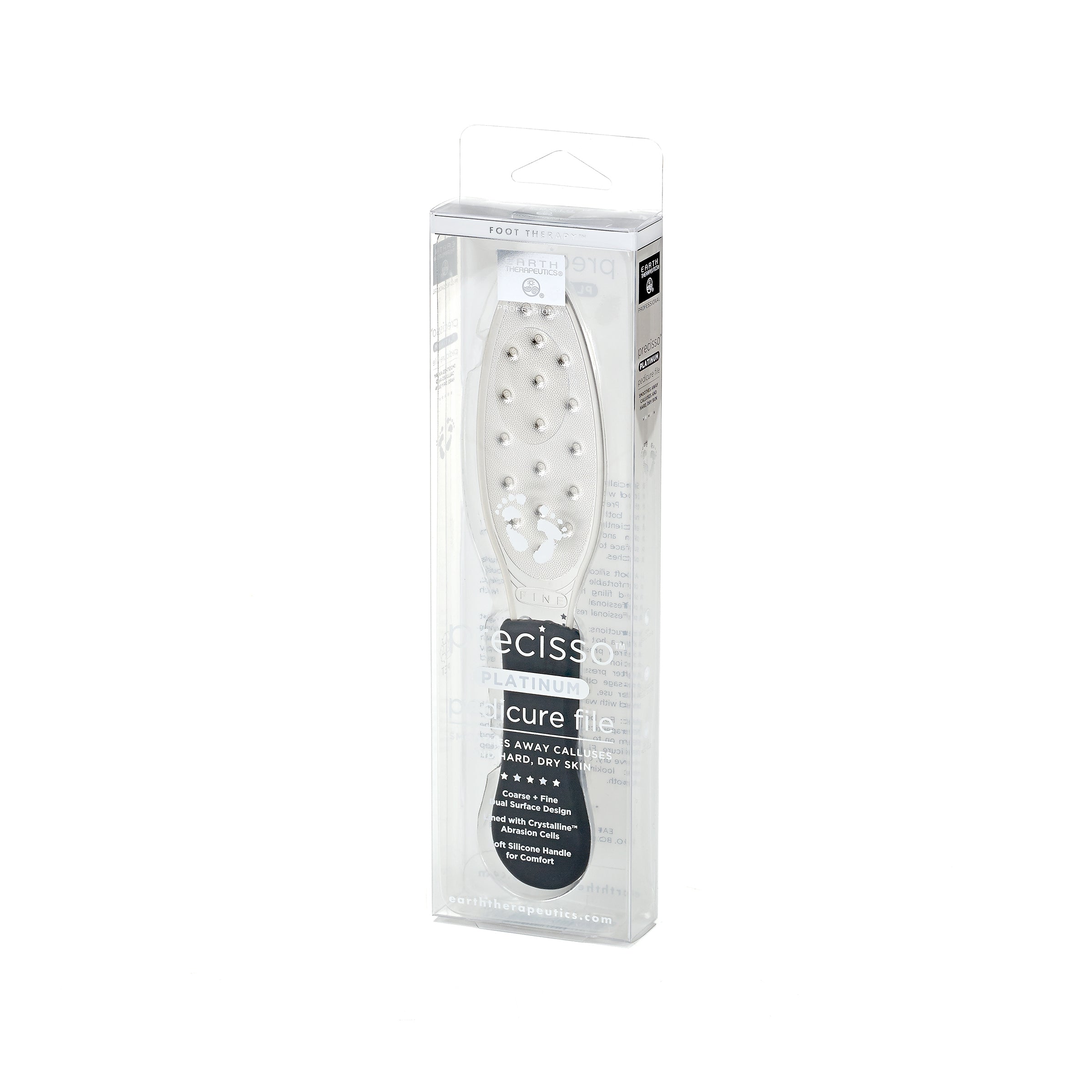 earth-therapeutics-precisso-platinum-foot-file-dual-sided-crystalline-abrasion-f image 1