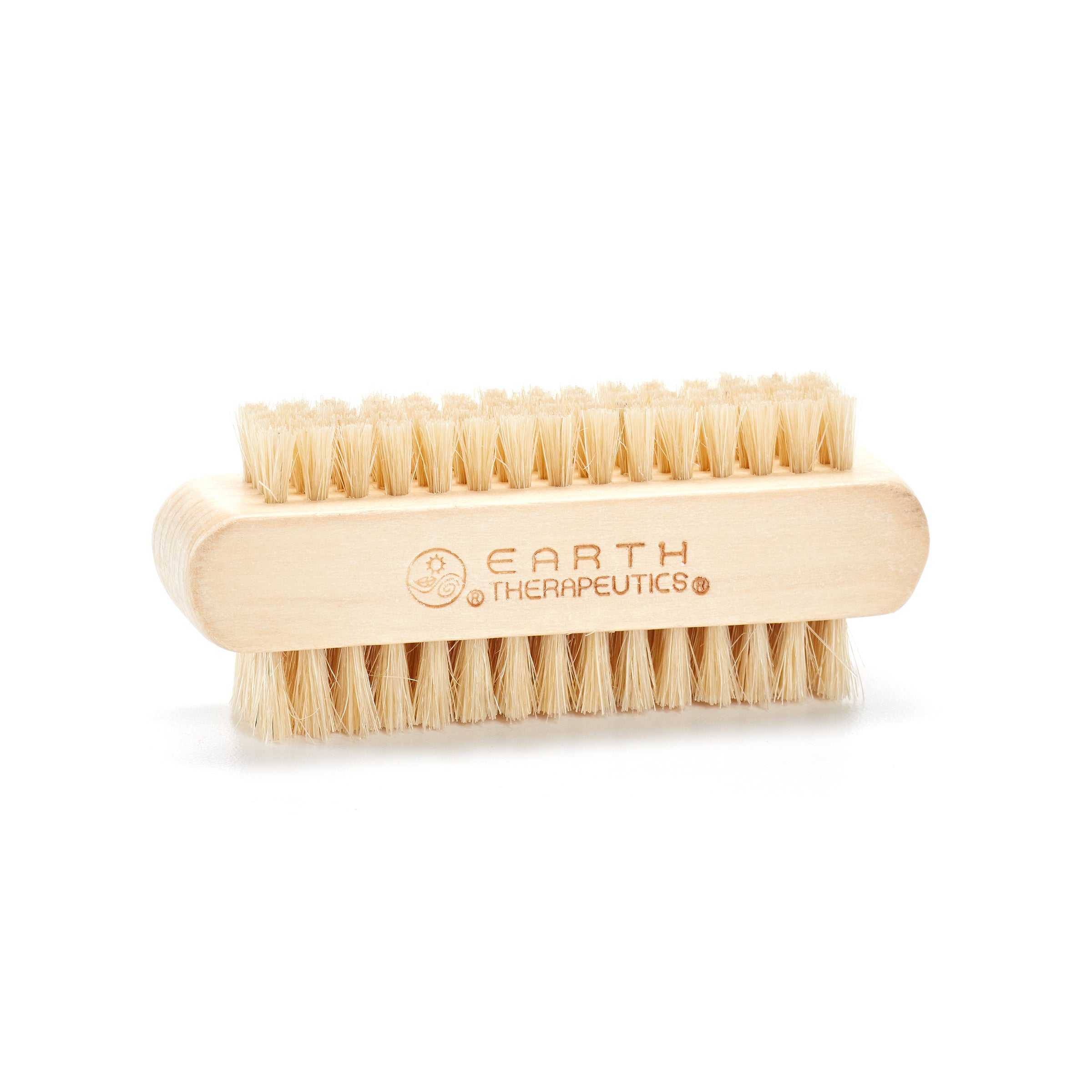 earth-therapeutics-genuine-bristle-nail-brush-wooden-base-dual-sided image 1