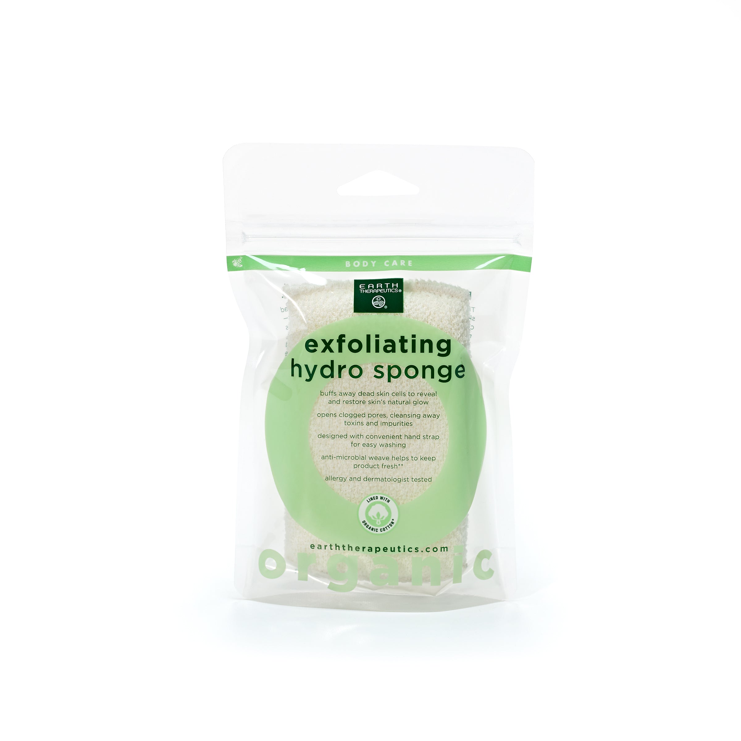 earth-therapeutics-organic-cotton-exfoliating-hydro-sponge-rectangular image 1