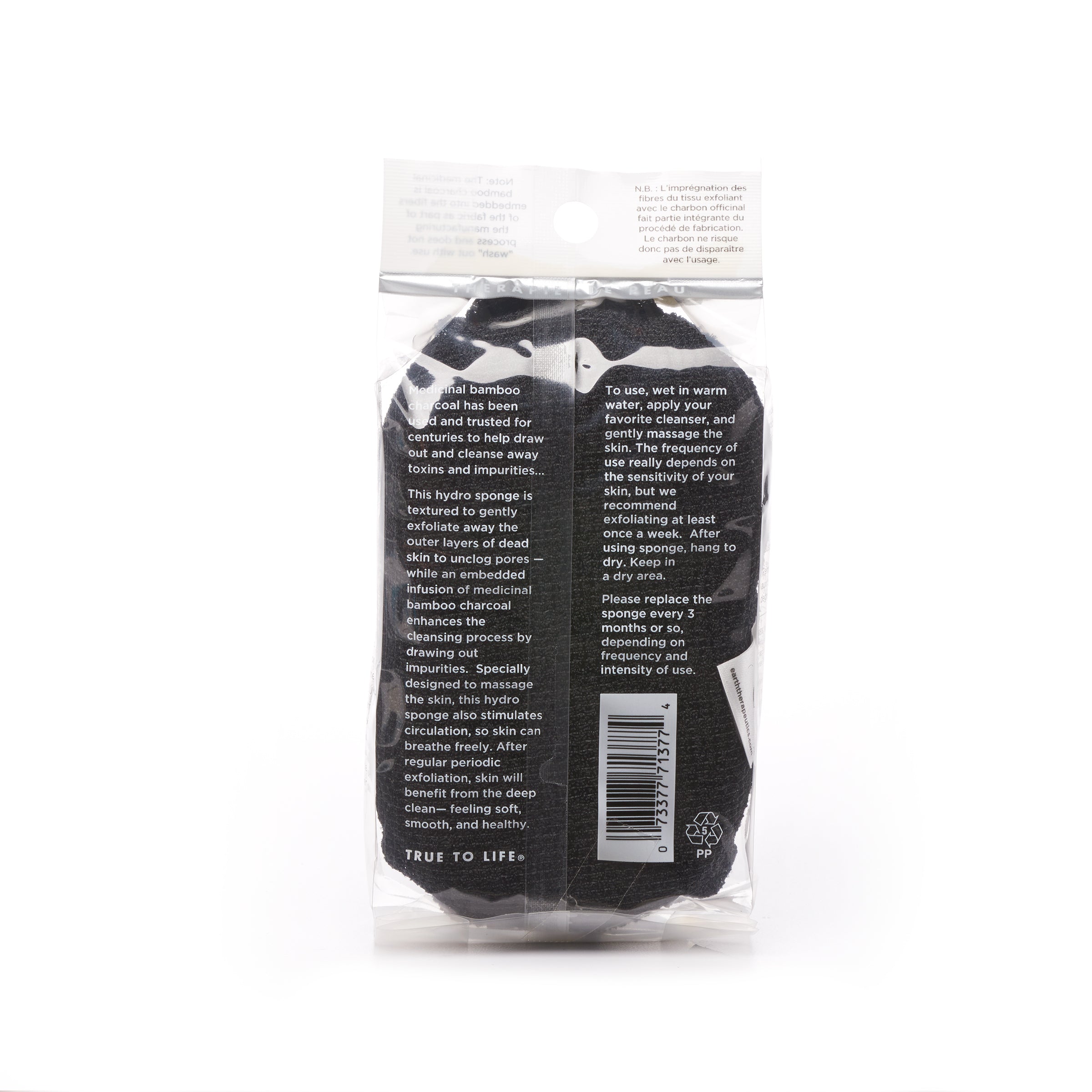 earth-therapeutics-purifying-hydro-sponge-charcoal-infused-exfoliating-body-spon image 3