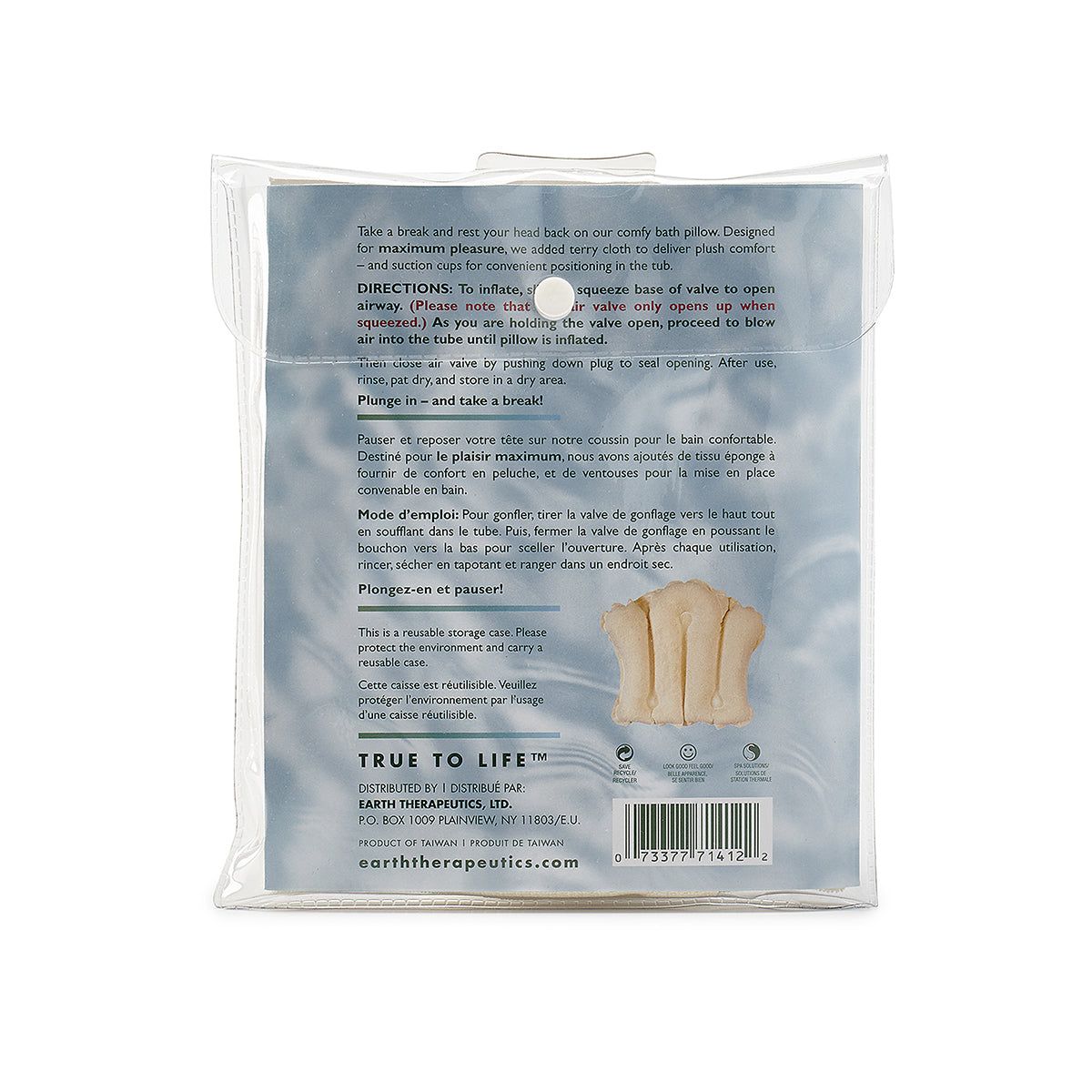 earth-therapeutics-terry-covered-bath-pillow-white-inflatable-suction-cup-anchor image 3