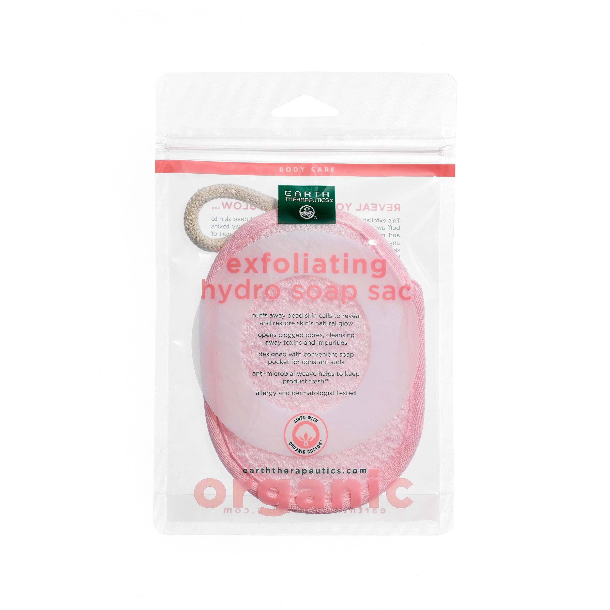 earth-therapeutics-organic-cotton-exfoliating-hydro-soap-sac image 1