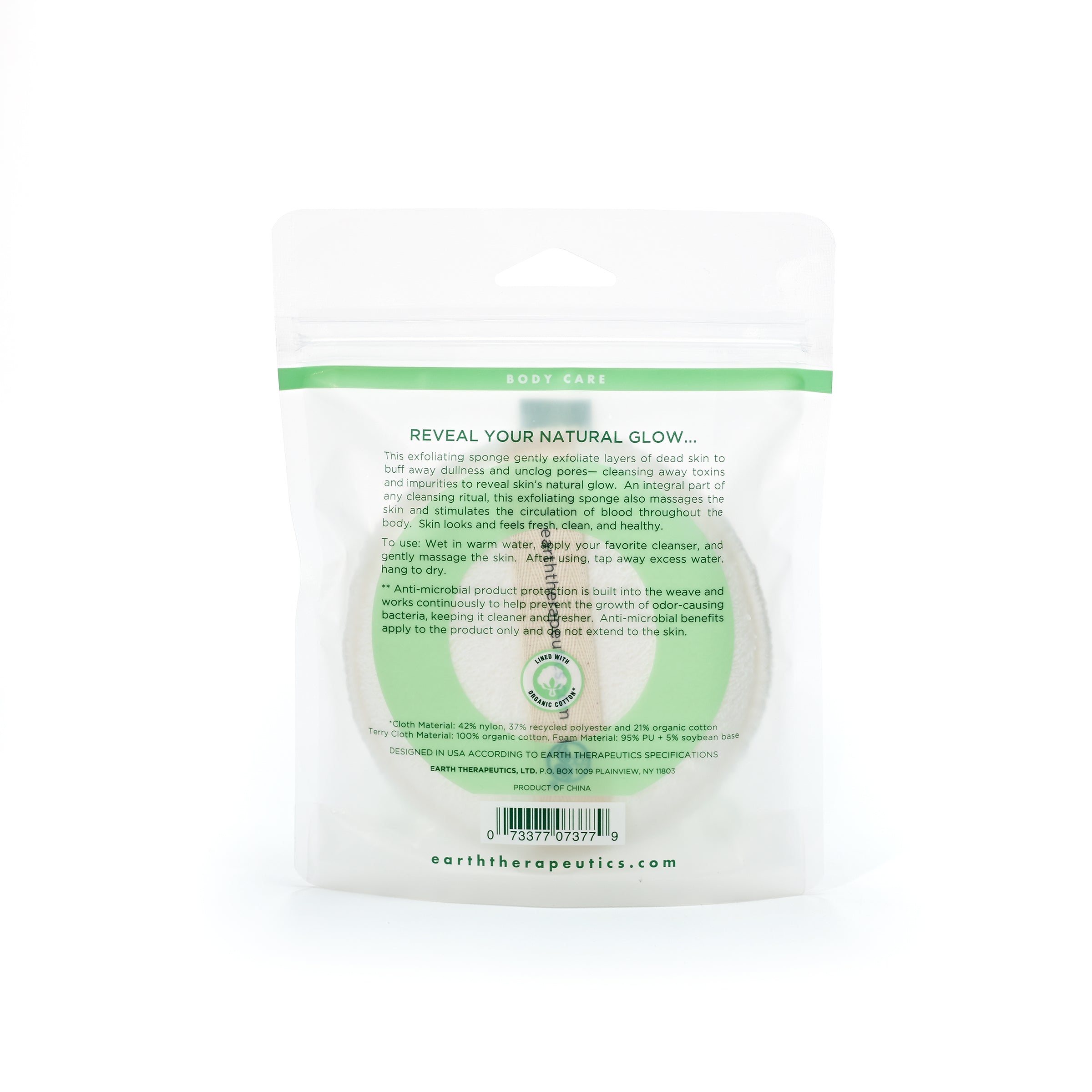 earth-therapeutics-organic-cotton-exfoliating-hydro-sponge-round-natural image 2