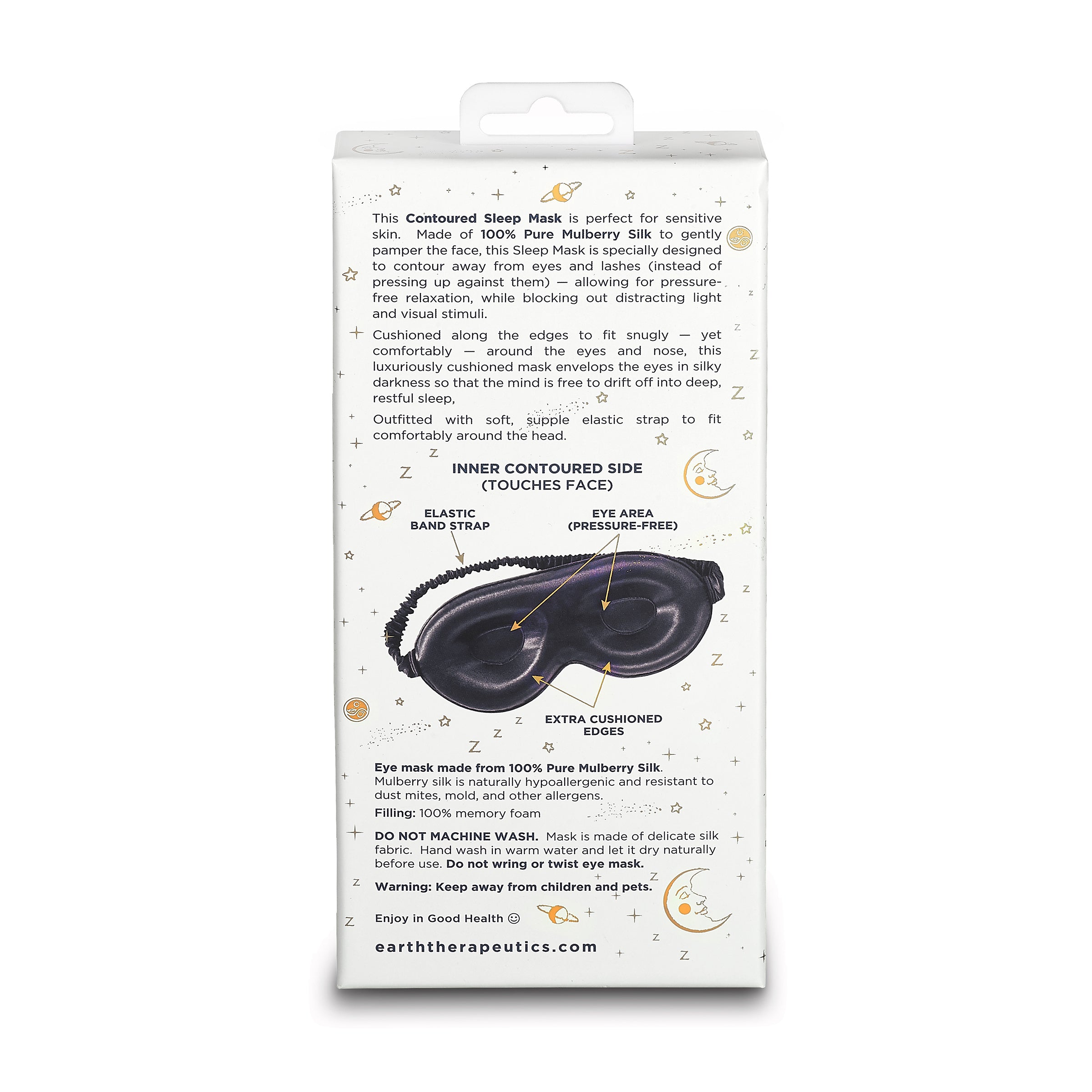 earth-therapeutics-contoured-beauty-sleep-mask-100-mulberry-silk-lash-protecting image 5