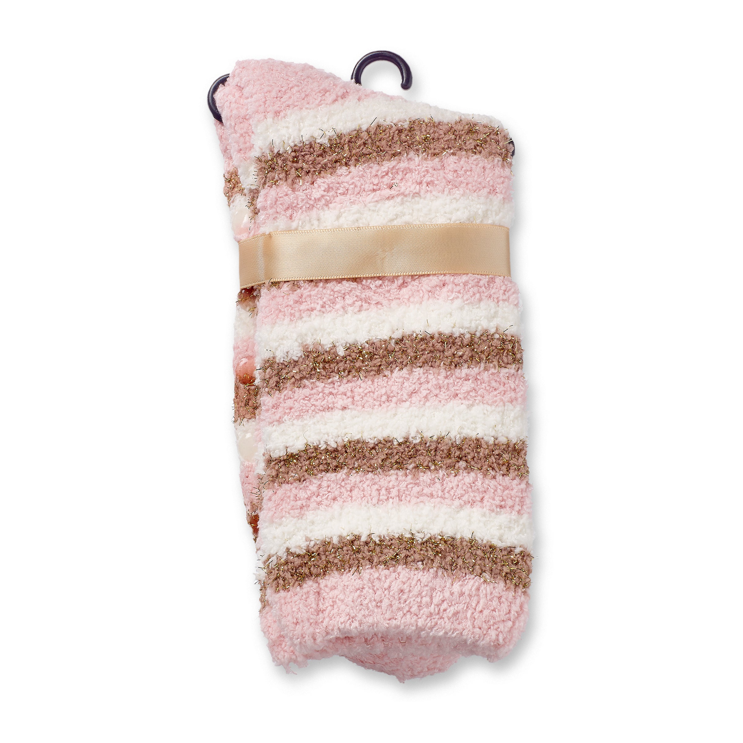 earth-therapeutics-thera-soft-moisturizing-socks-pink-gold-chenille-non-slip-gif image 4