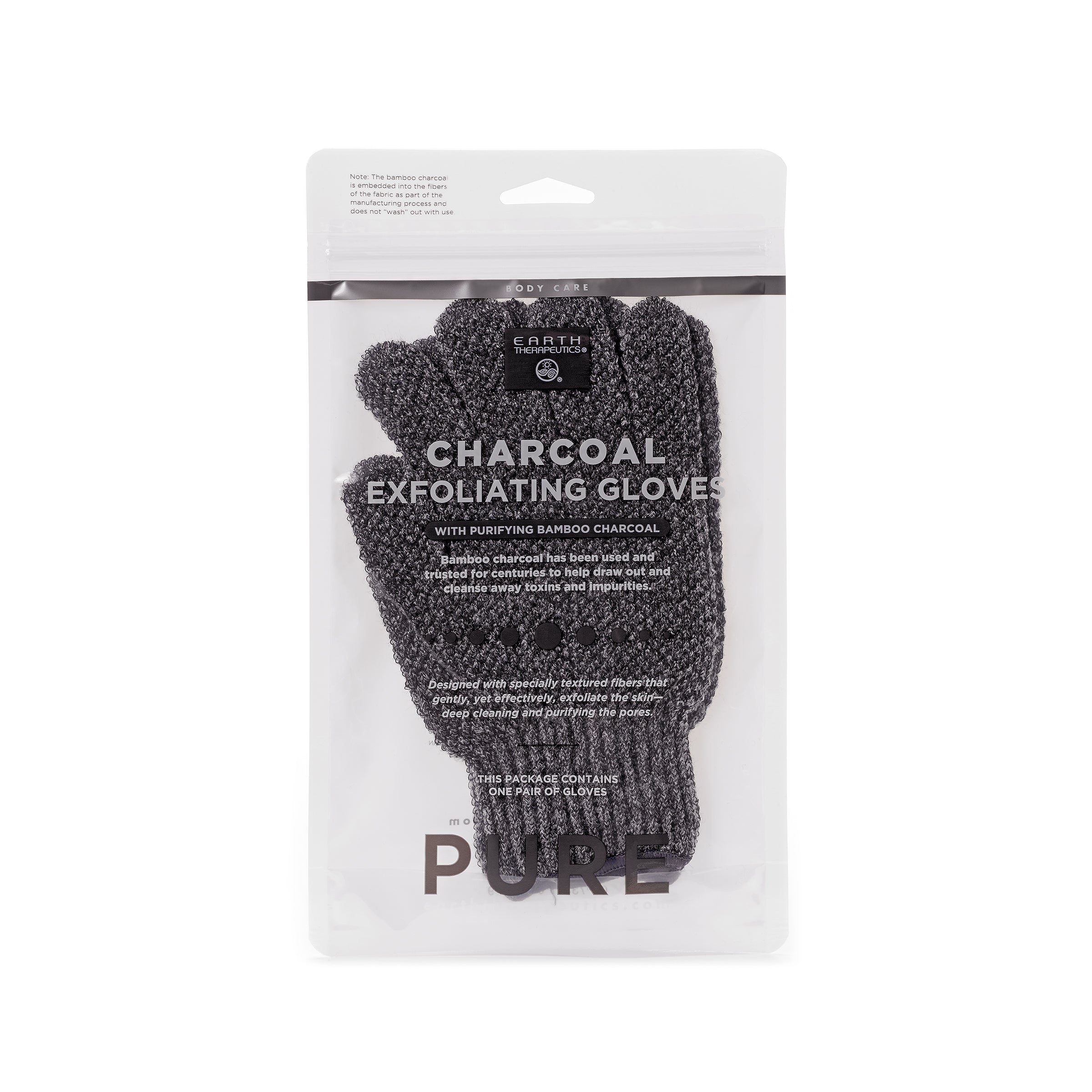 earth-therapeutics-purifying-exfoliating-gloves-charcoal-infused-deep-cleansing- image 2