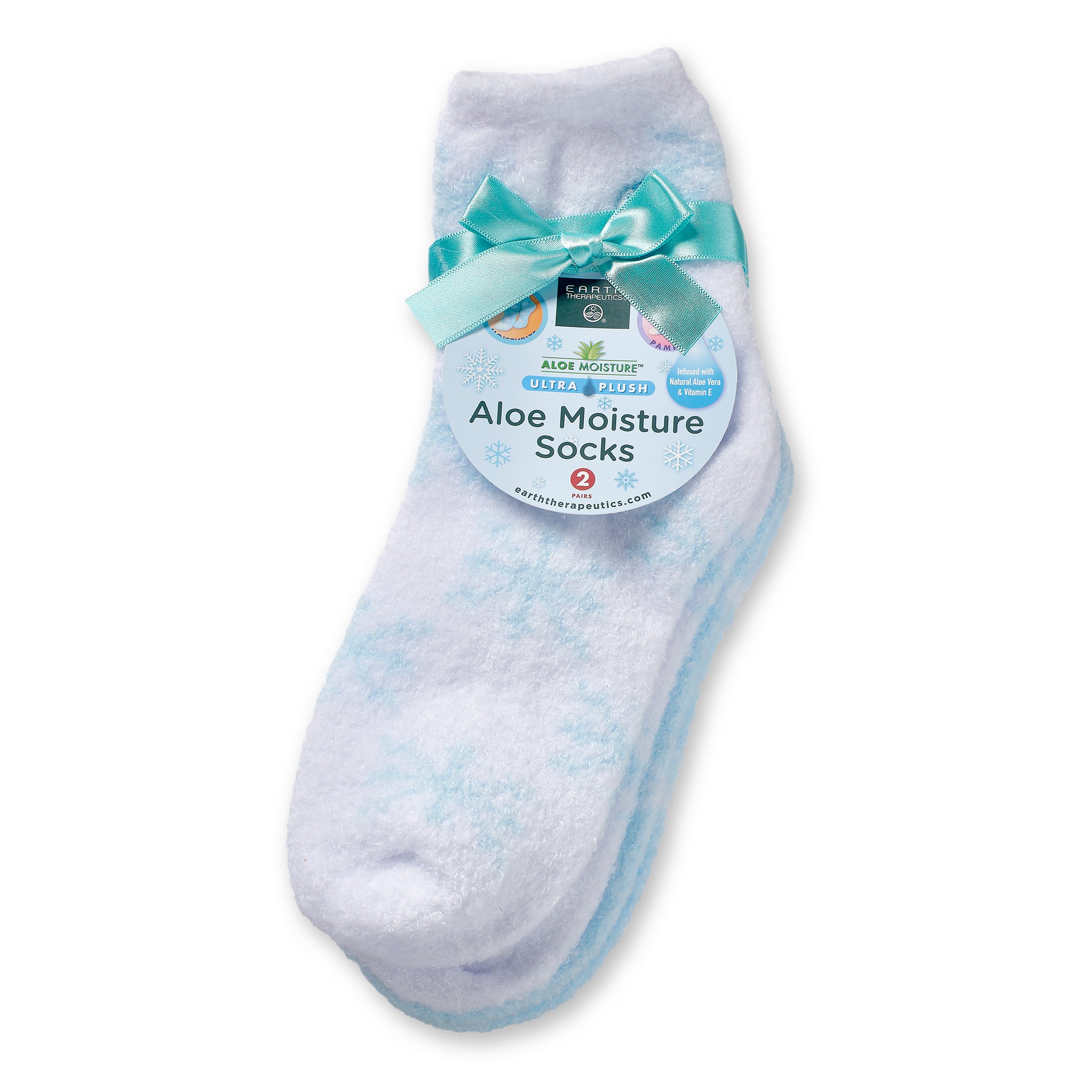earth-therapeutics-aloe-moisture-socks-2-pack-snowflake image 4