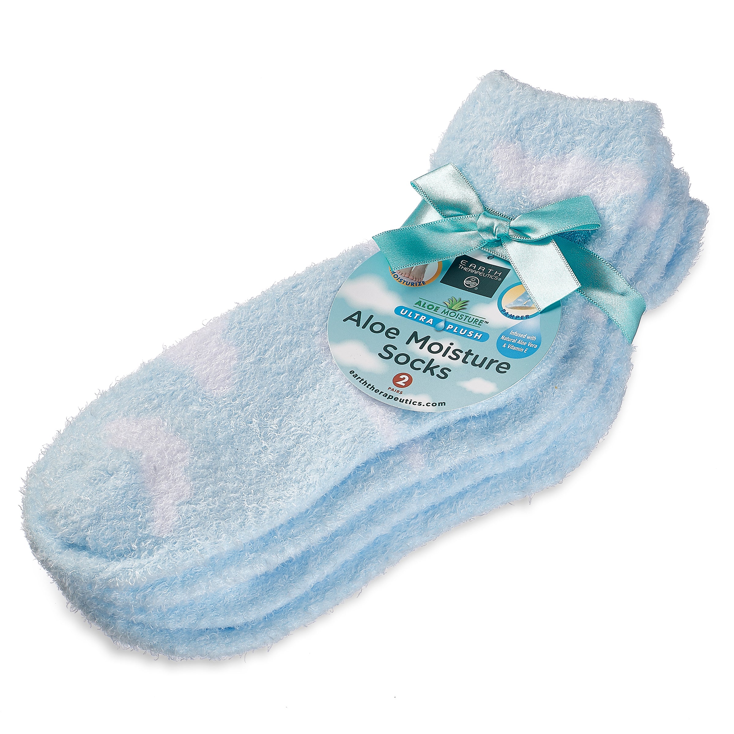 earth-therapeutics-aloe-infused-moisture-socks-2-pack-clouds-blue image 5