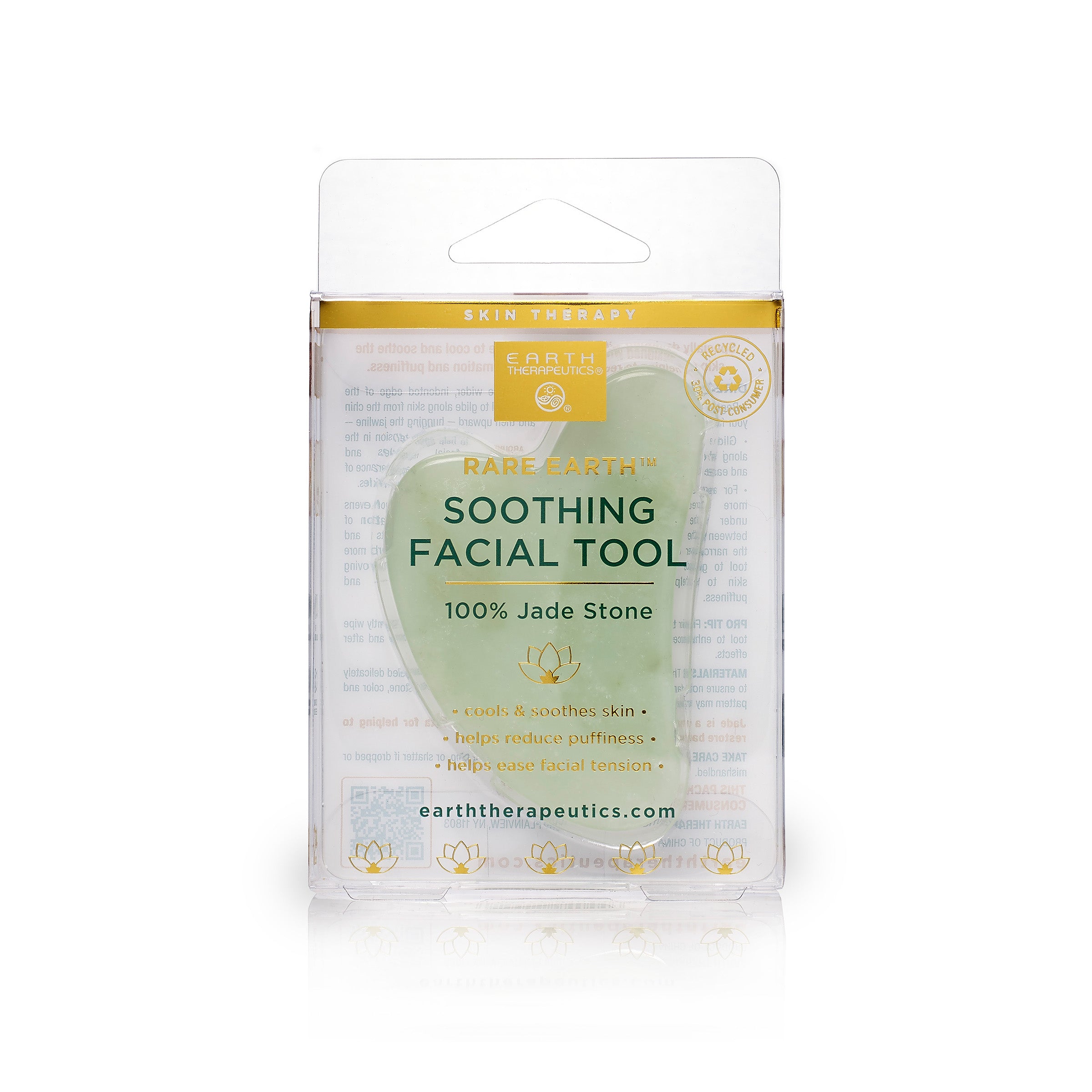 earth-therapeutics-jade-stone-soothing-facial-tool-100-jade-gua-sha-reduces-puff image 2