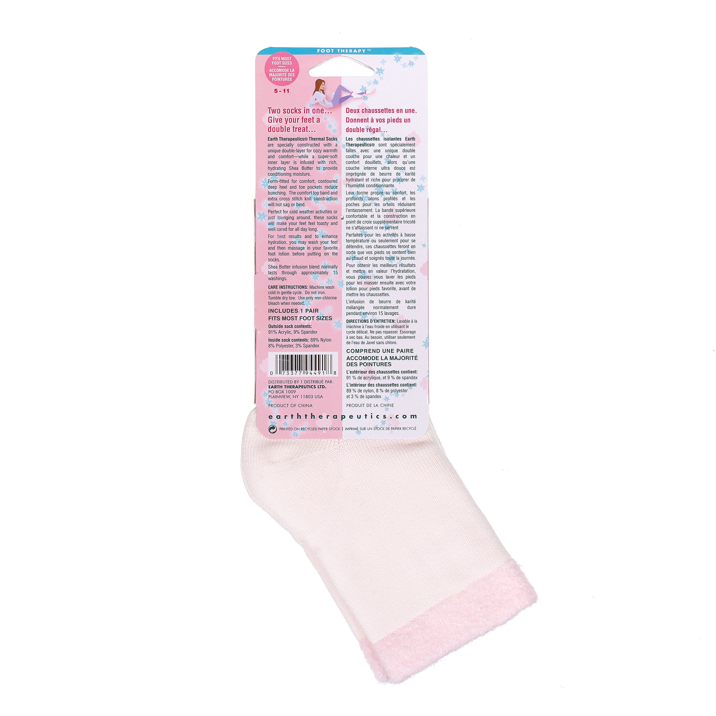 earth-therapeutics-thermal-double-layer-socks-pink-moisturizing-shea-butter-infu image 5