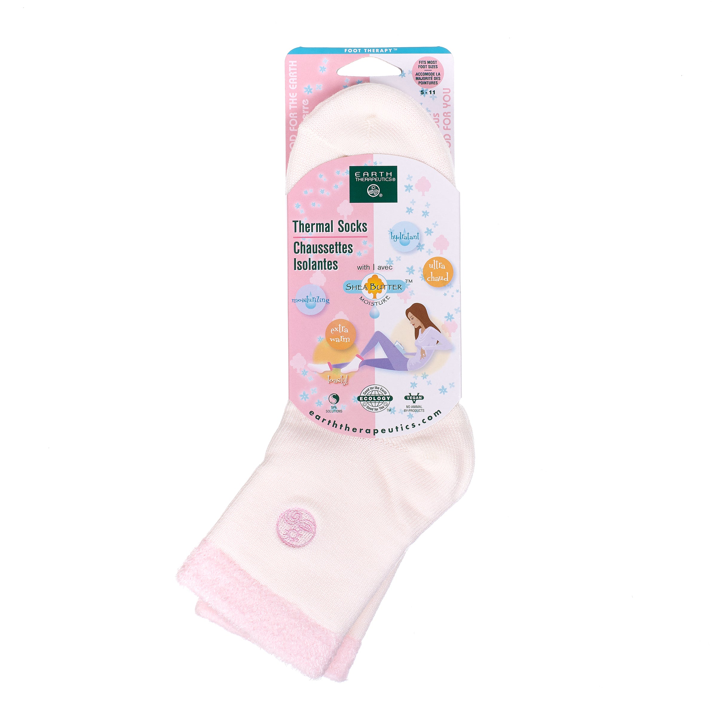 earth-therapeutics-thermal-double-layer-socks-pink-moisturizing-shea-butter-infu image 2