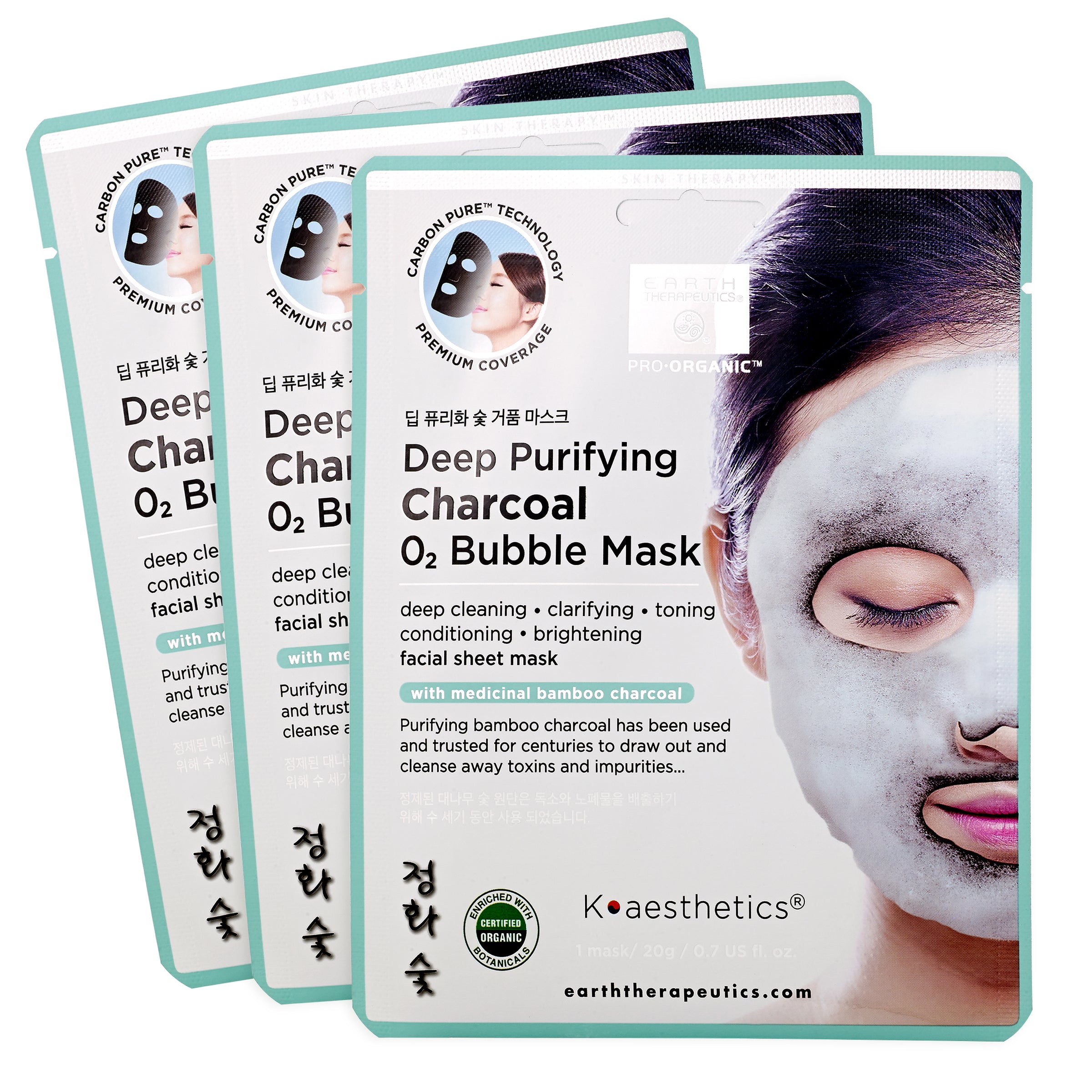 earth-therapeutics-deep-purifying-charcoal-bubble-mask-3-pack-bamboo-charcoal-te image 5