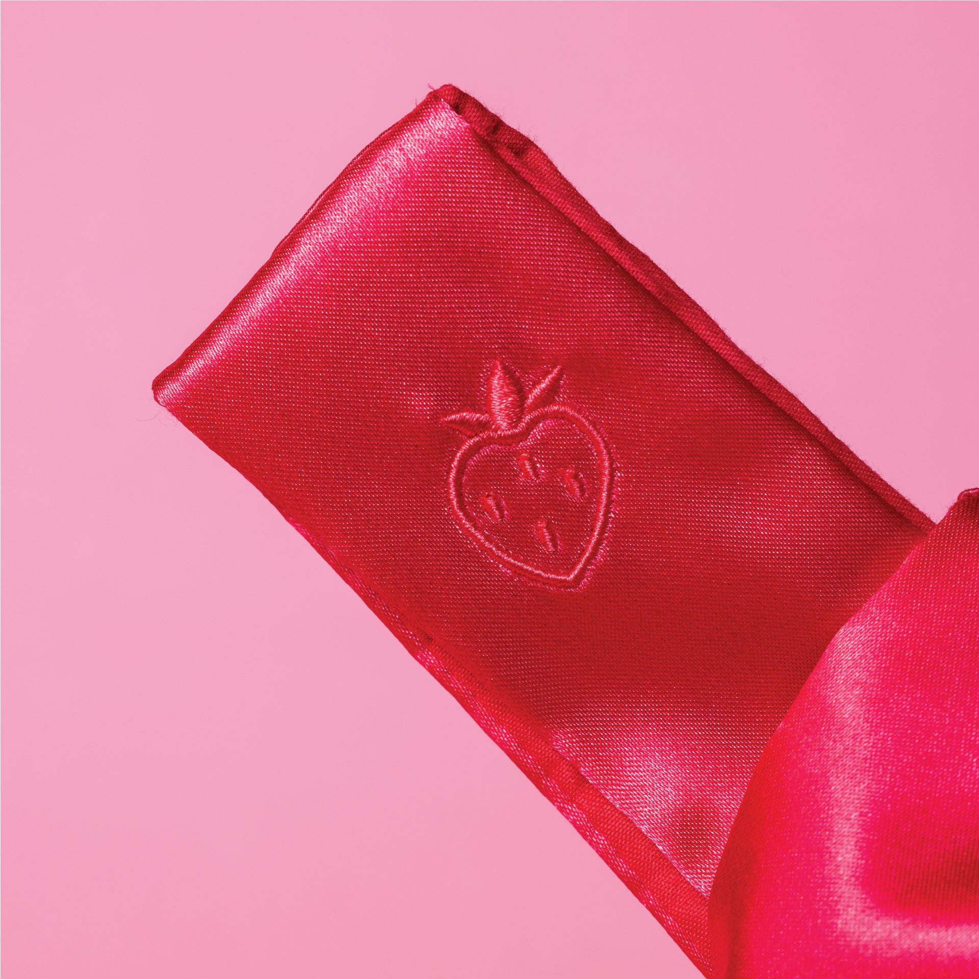 glow-recipe-strawberry-satin-knot-bag-embroidered-luxury-beauty-accessory image 4