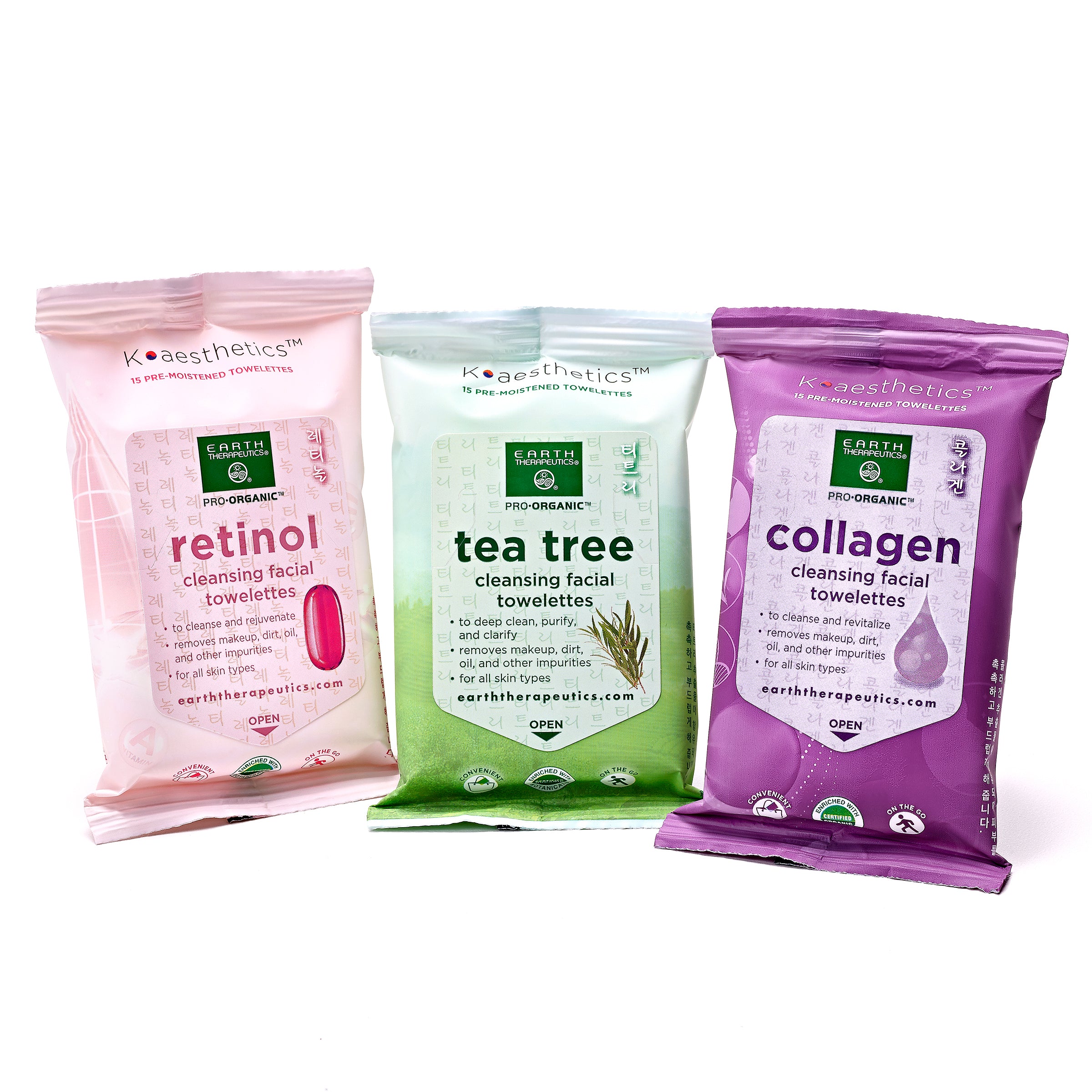 earth-therapeutics-cleansing-facial-towelettes-3-pack-travel-size-retinol-tea-tr image 3