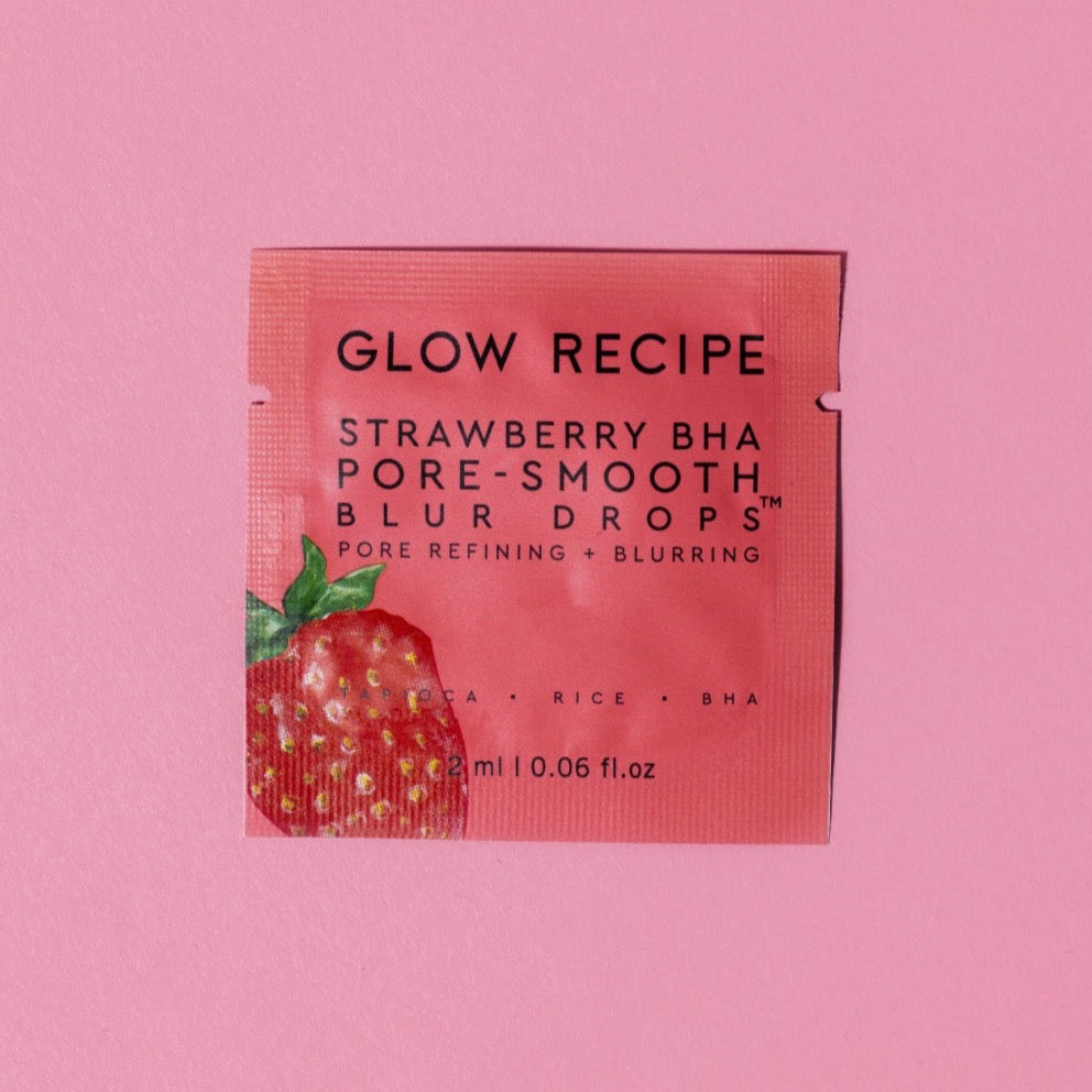 glow-recipe-strawberry-bha-pore-smooth-blur-drops-sachet-sample-2-ml image 1