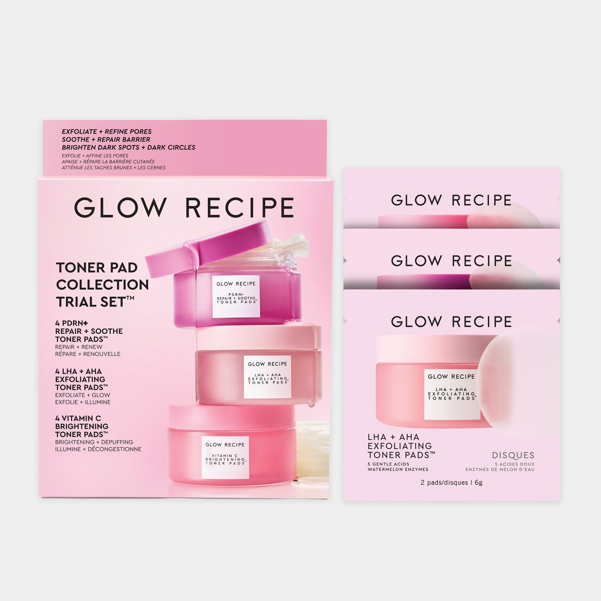 glow-recipe-korean-toner-pad-collection-trial-set-12-pads-3-formulas image 1